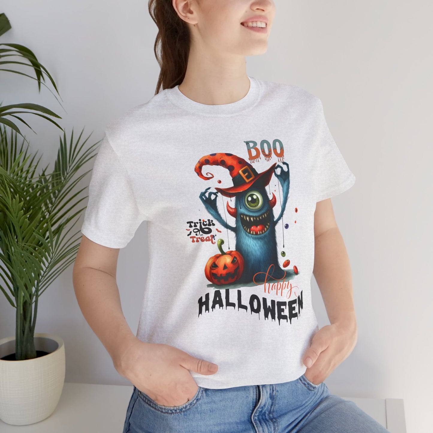 Boo Happy Halloween T-shirt, Happy Halloween T-shirt, Trick Or Treat T-shirt, Halloween T-shirt, Cool Halloween T-shirt, Spooky T-shirt,