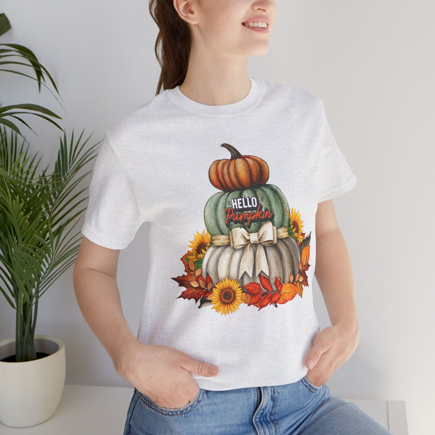 Hello Pumpkin Thanksgiving T-shirt, Happy thanksgiving 2024 T-shirt, Thanksgiving Gift,Turkey Shirt, Family Thanksgiving, Holiday Outfit.