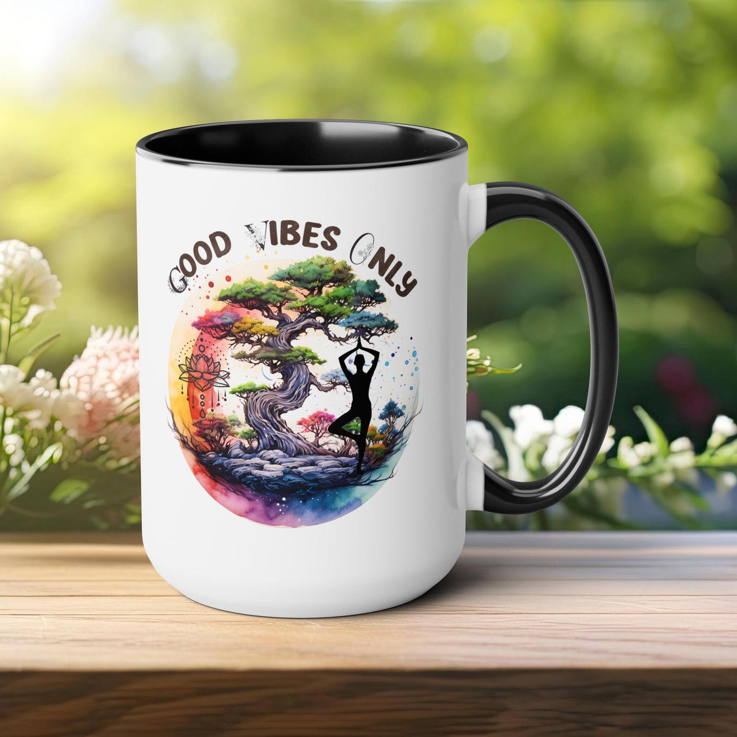 Good Vibes Only Yoga Coffee Mug, Cute Yoga Coffee Mug, Yoga lovers Coffee Mug, Yoga Instructor Gift, Gift For Yoga lover, Gift For Yogi.