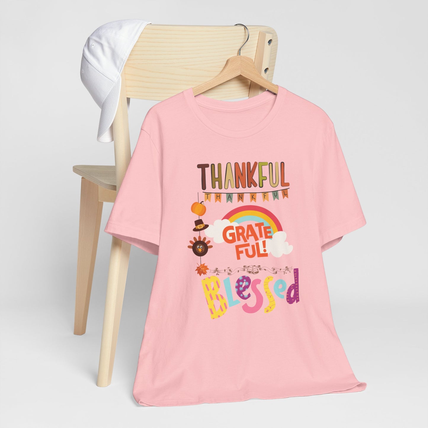 Thankful Grateful Blessed T-shirt, Happy Thanksgiving T-shirt, Happy thanksgiving 2024 T-shirt, Thanksgiving Gift,Turkey Shirt, Family Thanksgiving, Holiday Outfit.