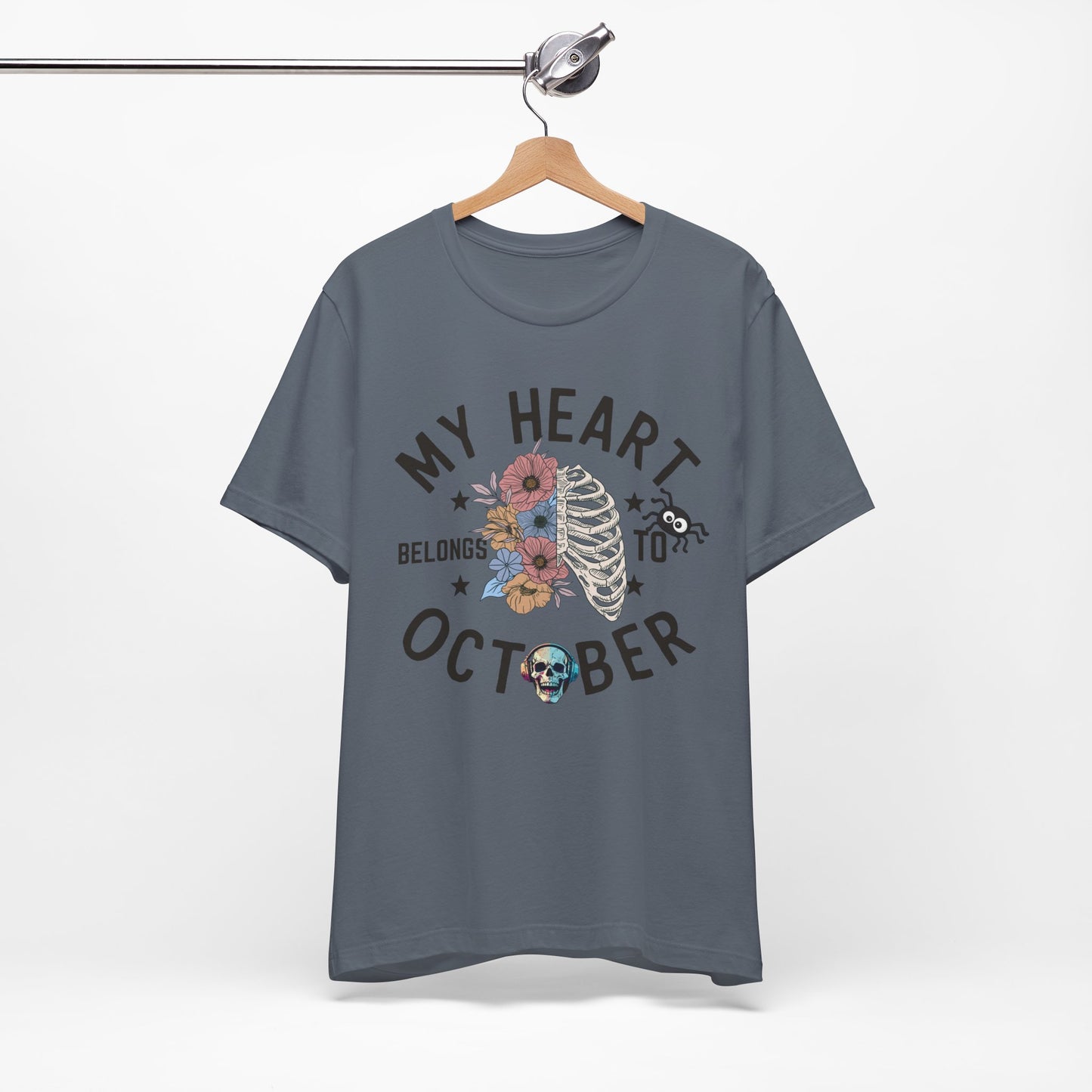 My Heart Belongs To October Halloween T-shirt, Happy Halloween T-shirt, Trick Or Treat T-shirt, Halloween T-shirt, Cool Halloween T-shirt, Spooky T-shirt,