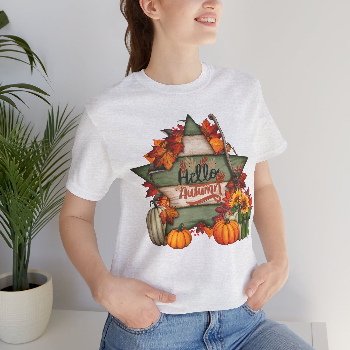 Hello Autumn Thanksgiving T-shirt, Happy thanksgiving 2024 T-shirt, Thanksgiving Gift,Turkey Shirt, Family Thanksgiving, Holiday Outfit.