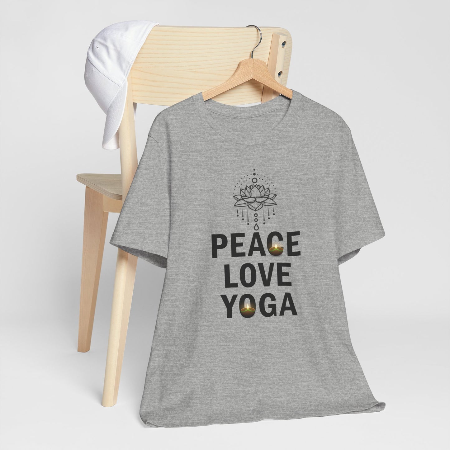 Peace Love Yoga T-Shirt, Cute Yoga workout Shirt, Yoga lovers T-shirt, Yoga Instructor Gift, Gym shirt, Gift For Yoga lover, Gift For Yogi.