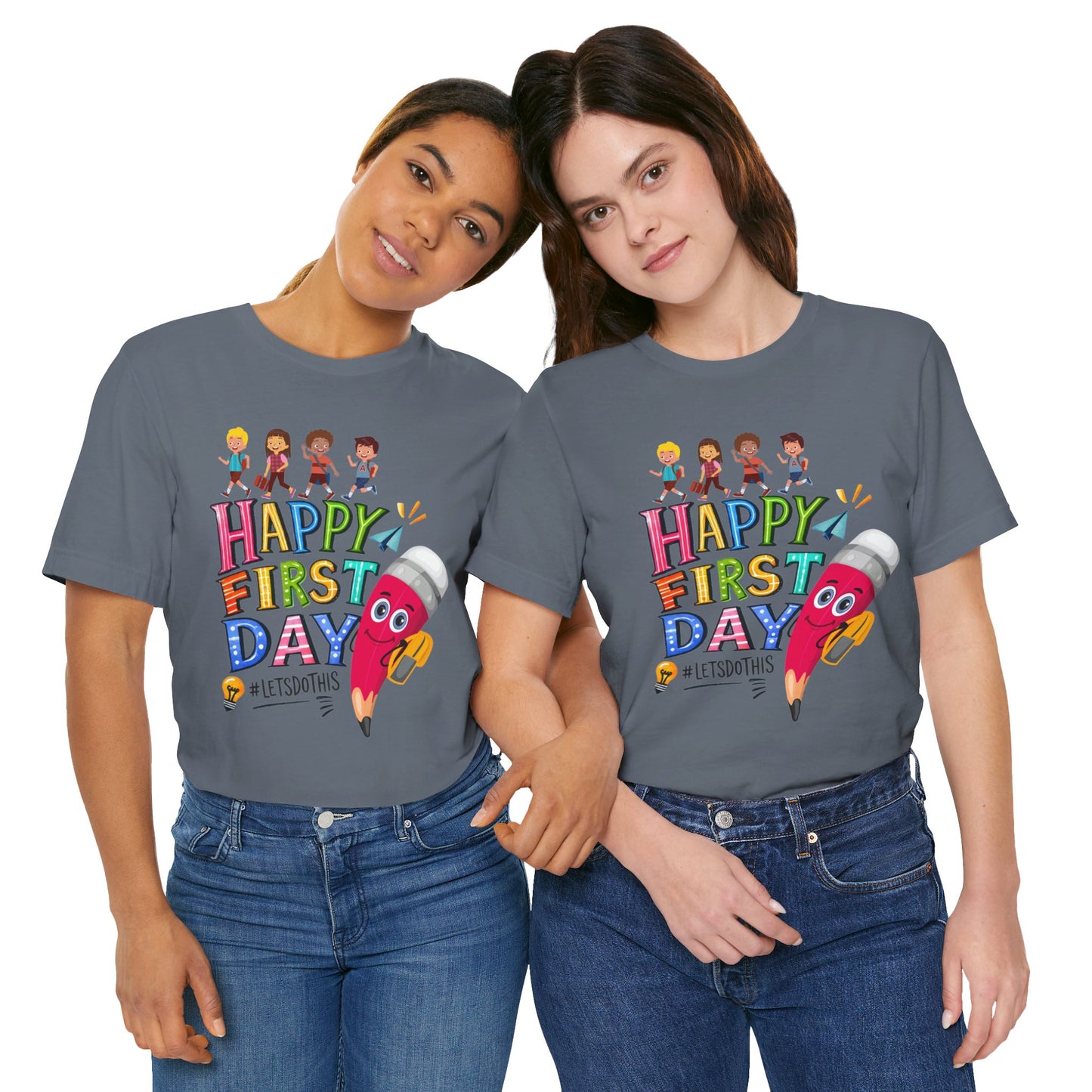 Happy First day T-Shirt, Hello Teacher T-Shirt, Back To School T-Shirt, Teach Love Inspire Teacher Shirt, Teacher Back To school unisex jersey short sleeve.First Day Vibes T-Shirt.
