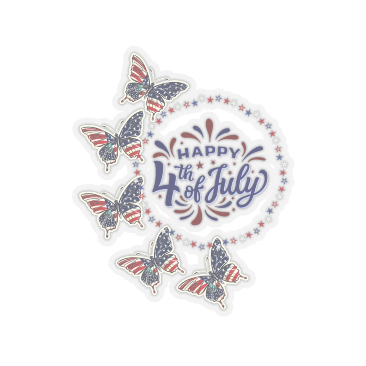 Happy 4th Of July Kiss-Cut Stickers, America, Flag, Peace Love America. Proud To Be An American, Red White Blue stickers. God  Bless America Stickers.