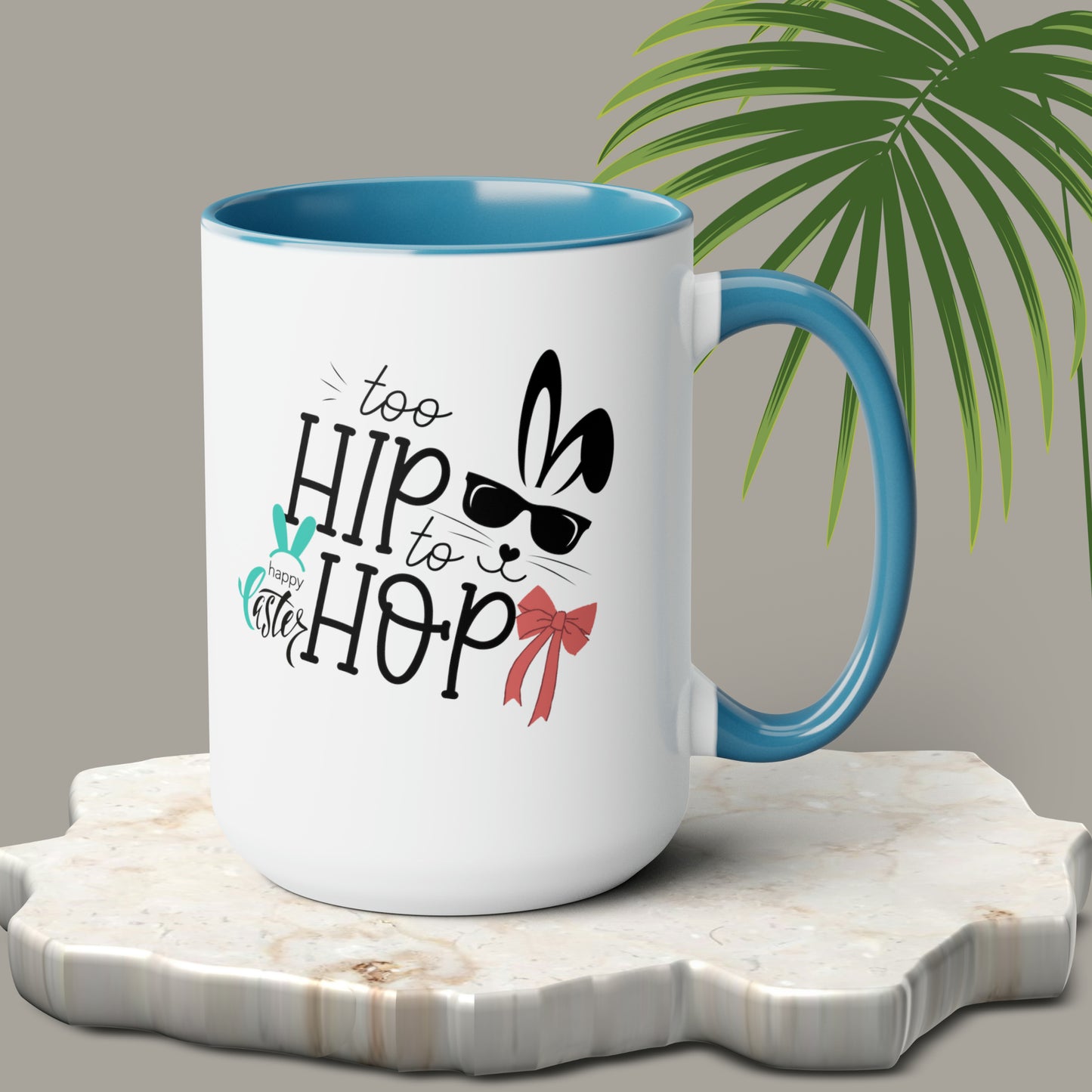 Too Hip To Hop Two-Tone Coffee Mugs, 15oz