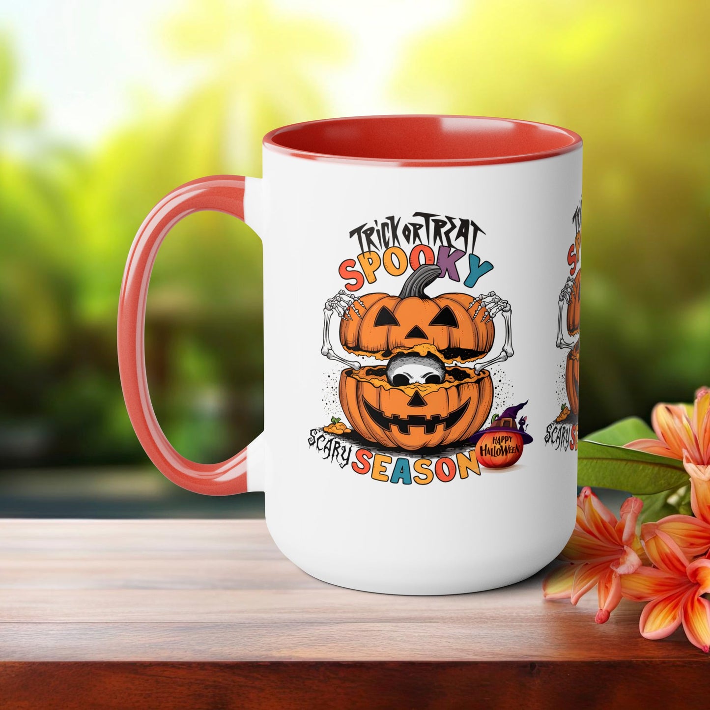 Spooky Scary Halloween Coffee Mug,  Let's Go Halloween Coffee Mug, Trick or Treat Halloween Coffee Mug, Cute Skeleton Coffee Mug, Spooky Season Halloween Coffee Mug.