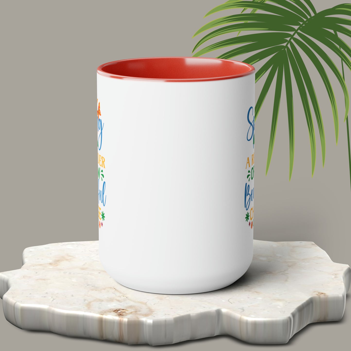 Spring Time Two-Tone Coffee Mugs, 15oz