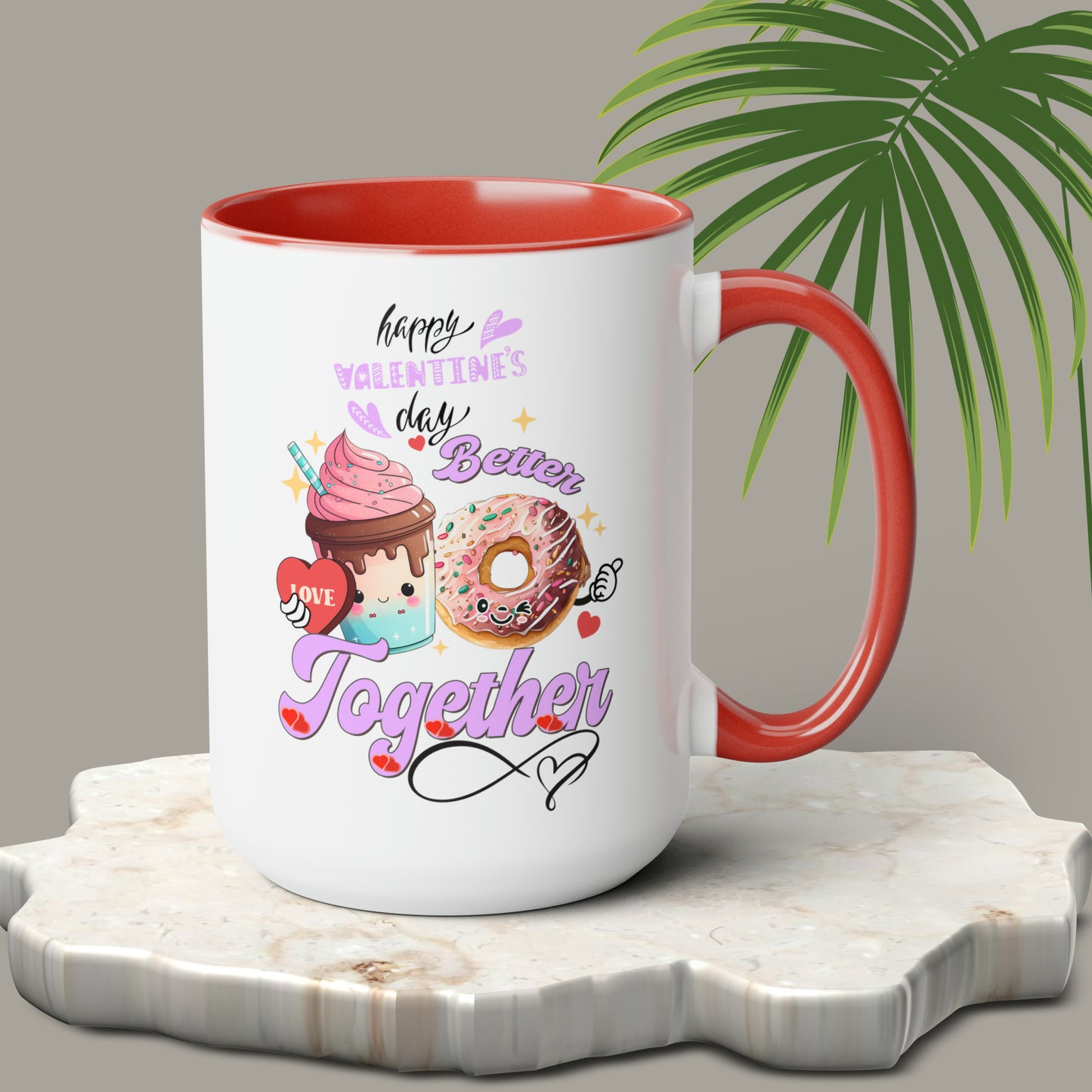 Happy valentines day Two-Tone Coffee Mugs, 15oz