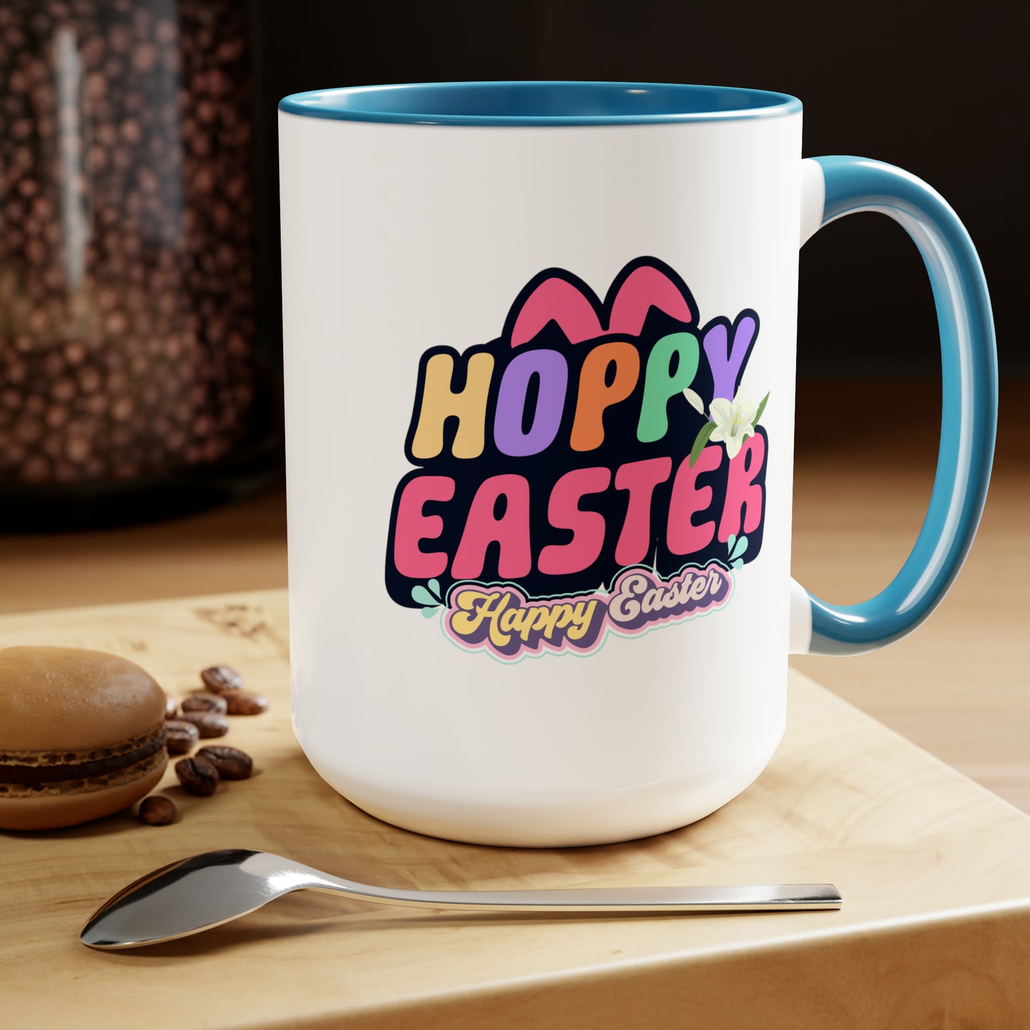 Happy EasterTwo-Tone Coffee Mugs, 15oz