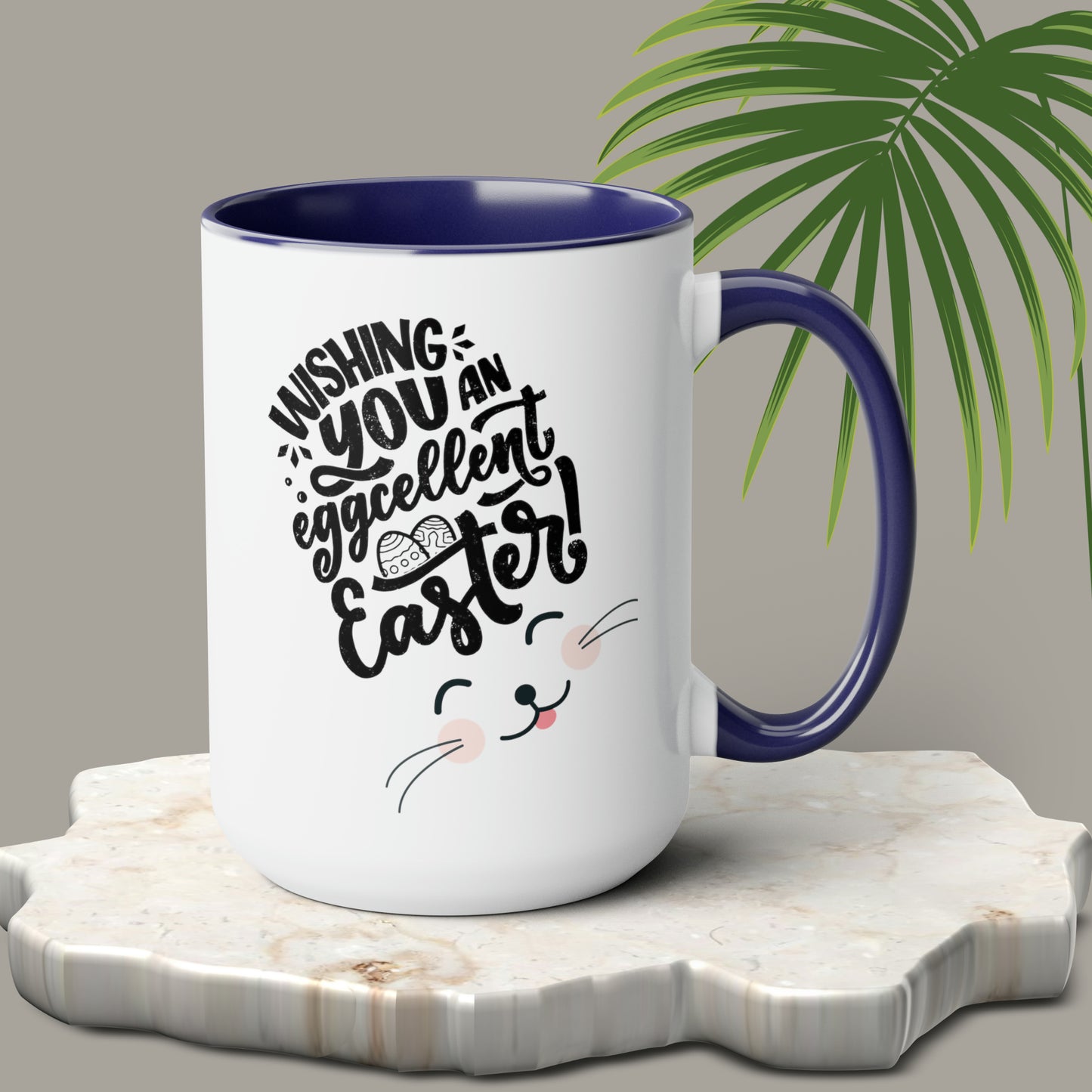 Happy Easter Two-Tone Coffee Mugs, 15oz