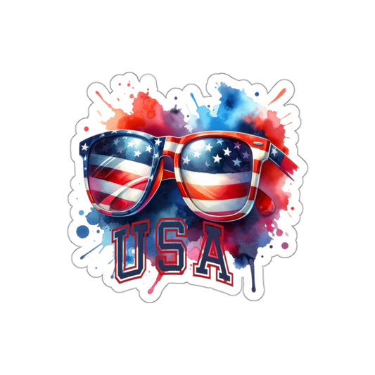 Happy 4th Of July Kiss-Cut Stickers, America, Flag, Peace Love America. Proud To Be An American, Red White Blue stickers. USA Stickers.