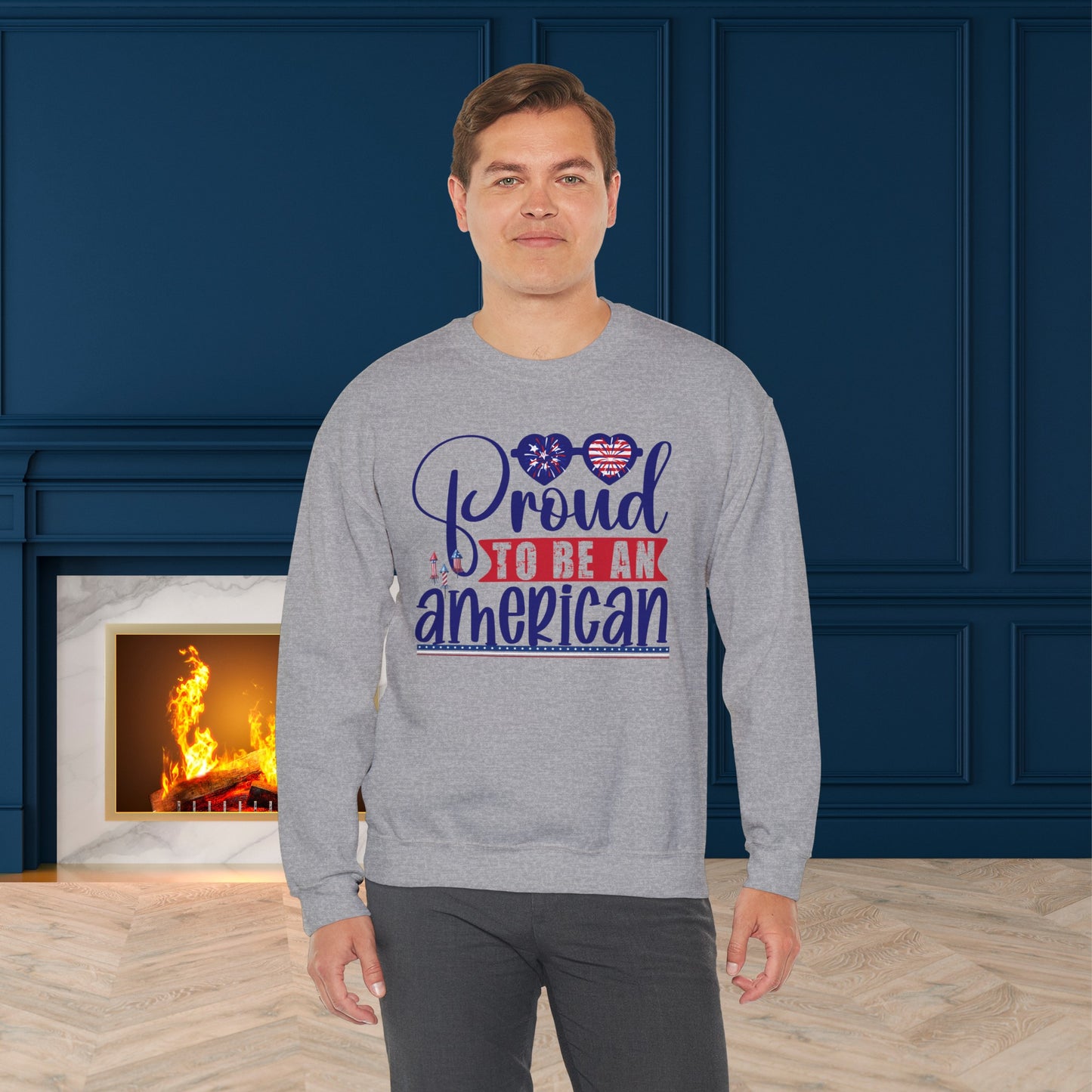 Happy 4th Of July Sweatshirt, Proud To Be An American Sweatshirt, Fourth of July unisex heavy blend crewneck sweatshirt.