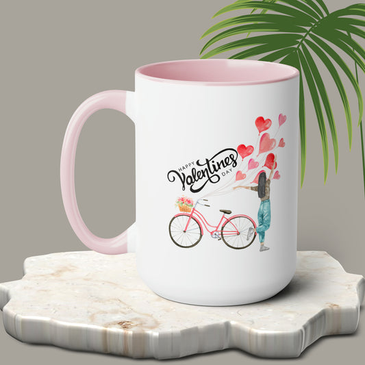 Happy valentines day Two-Tone Coffee Mugs, 15oz