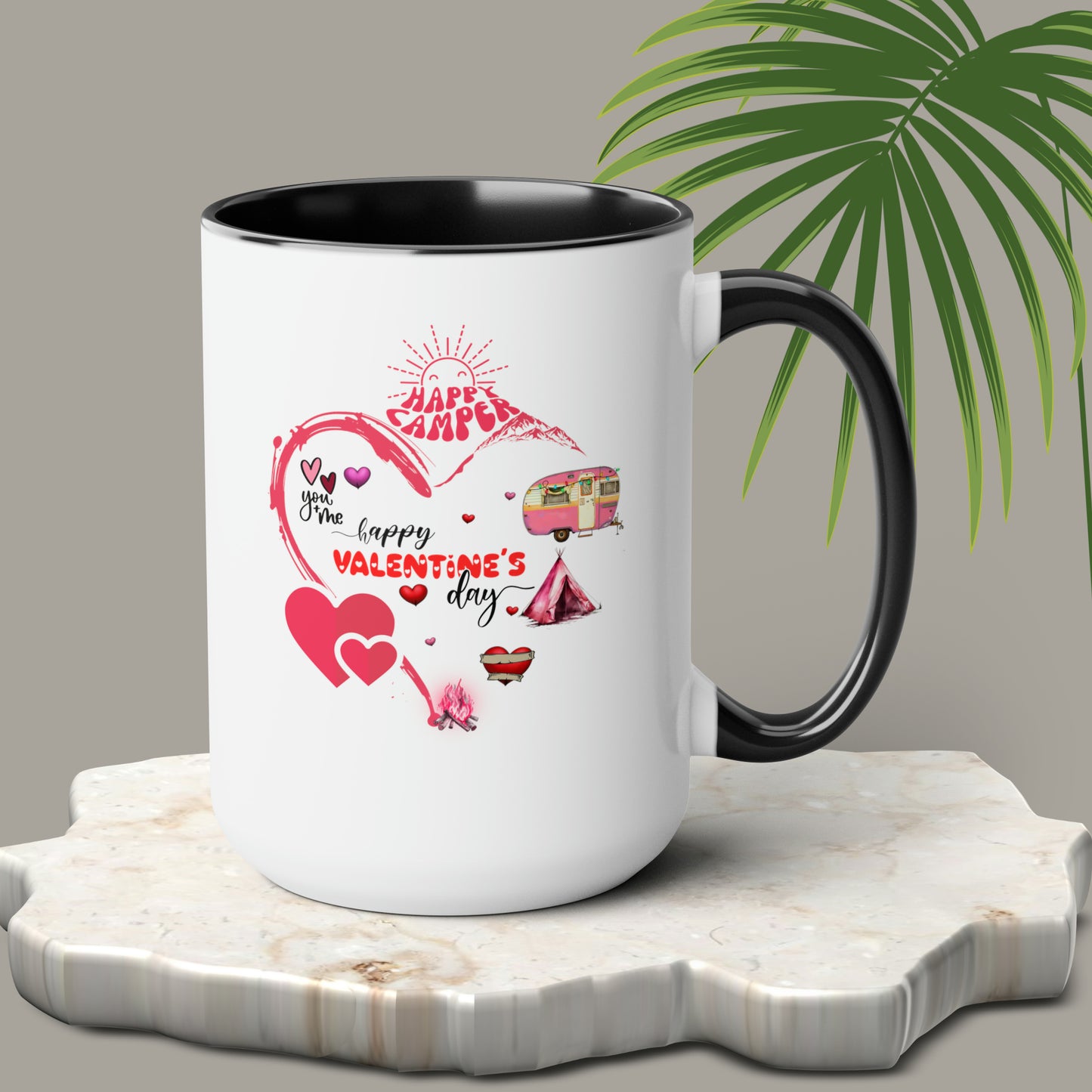 Happy valentines day Two-Tone Coffee Mugs, 15oz