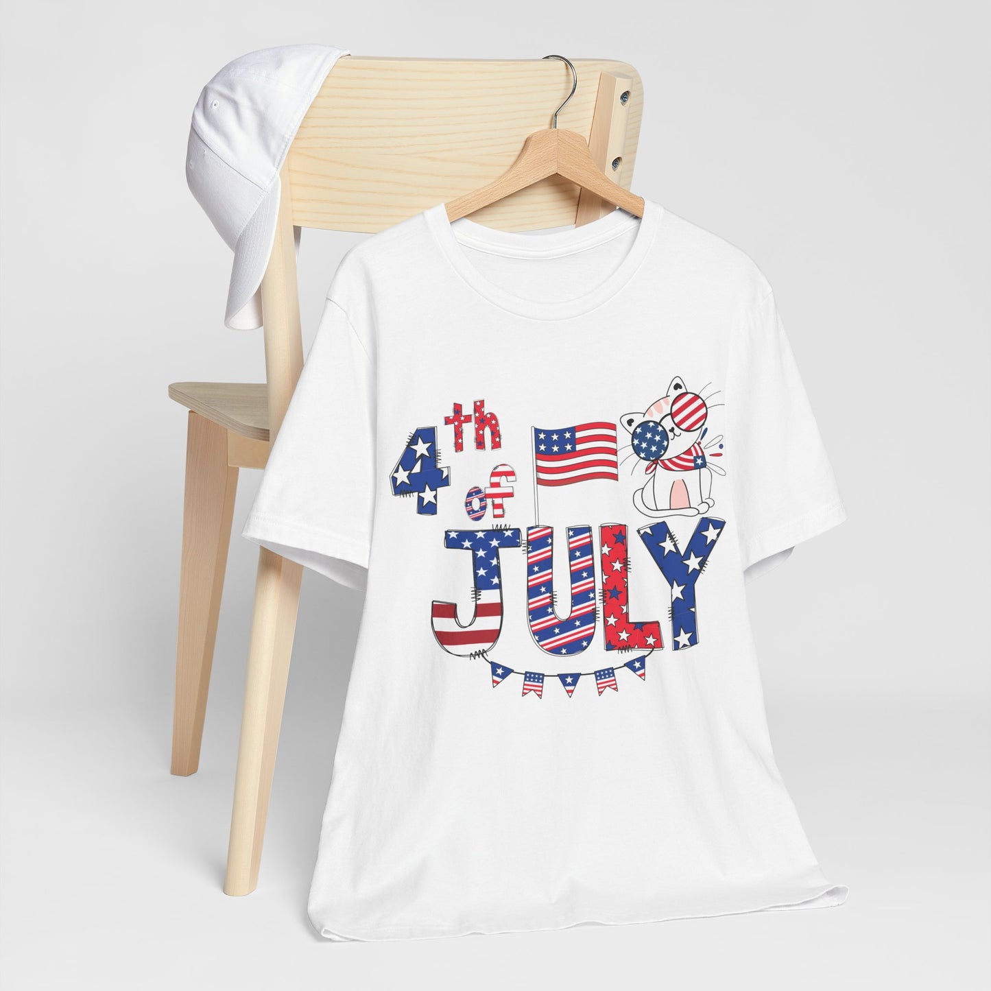 4th of July T-shirt, Red White Blue T-Shirt, Fourth of July unisex jersey short sleeve.