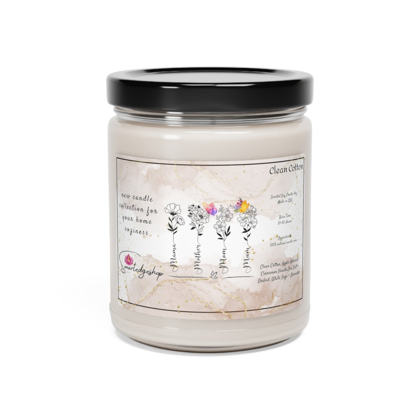 Happy Mother's Day Scented Soy Candle, 9oz, Gift for mom.