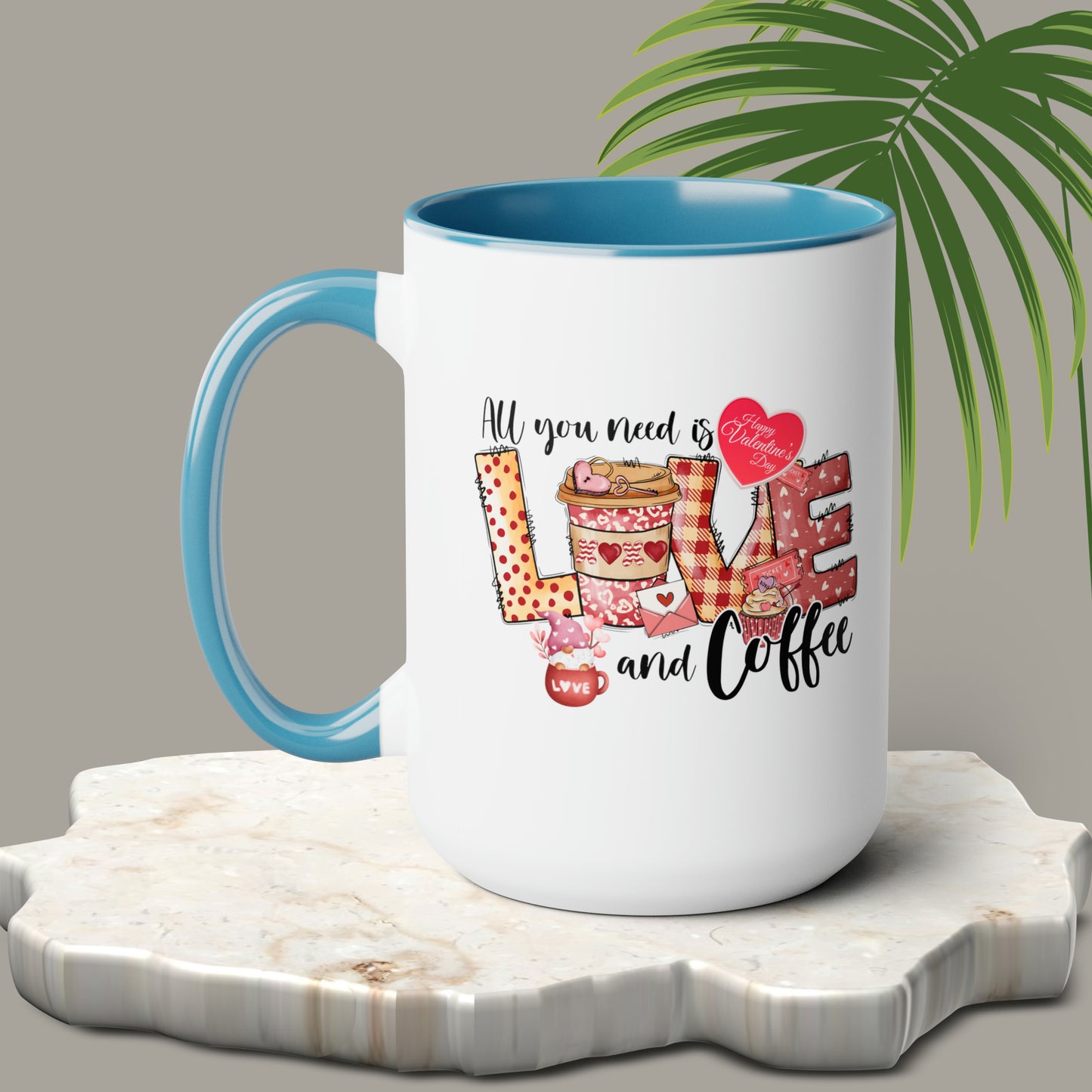 Happy valentines day Two-Tone Coffee Mugs, 15oz