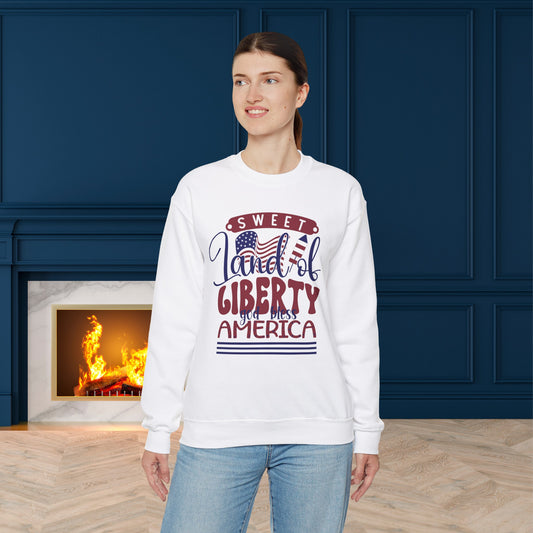 Happy 4th Of July Sweatshirt, Sweet Land Of Liberty Sweatshirt, Fourth of July unisex heavy blend crewneck sweatshirt.