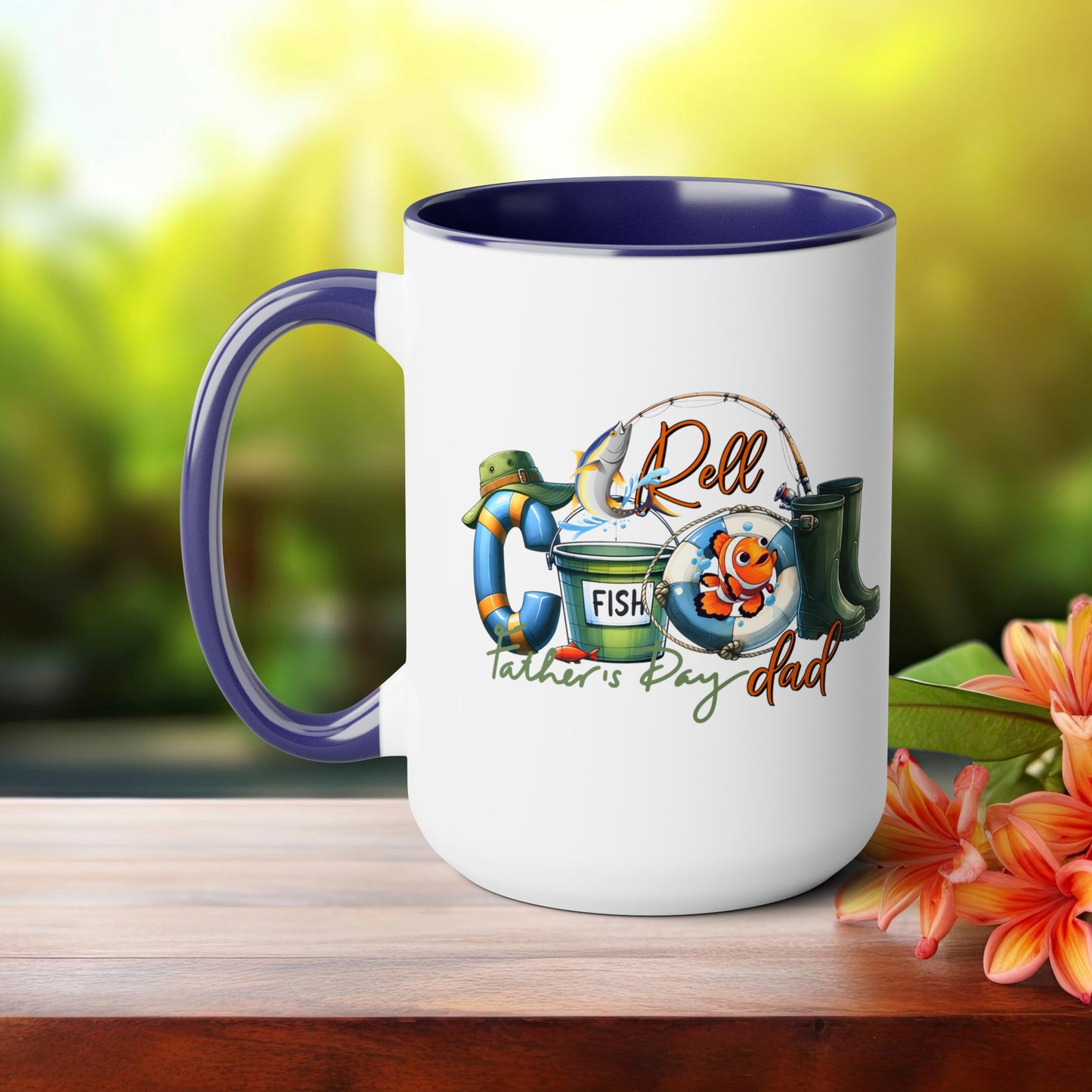 Happy father's dayTow-Tone Coffee Mug.15oz, Gift for Dad, Daddy's Coffee Mug