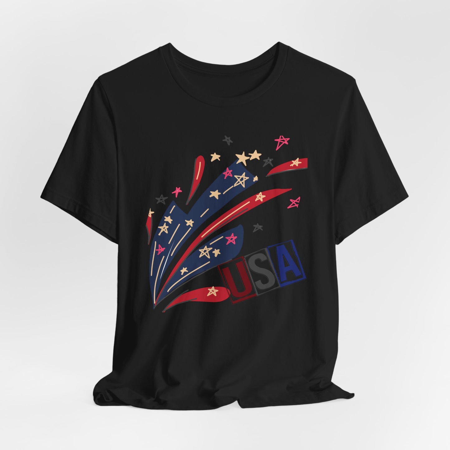 4th of July T-shirt, Red White Blue T-Shirt, Fourth of July unisex jersey short sleeve.