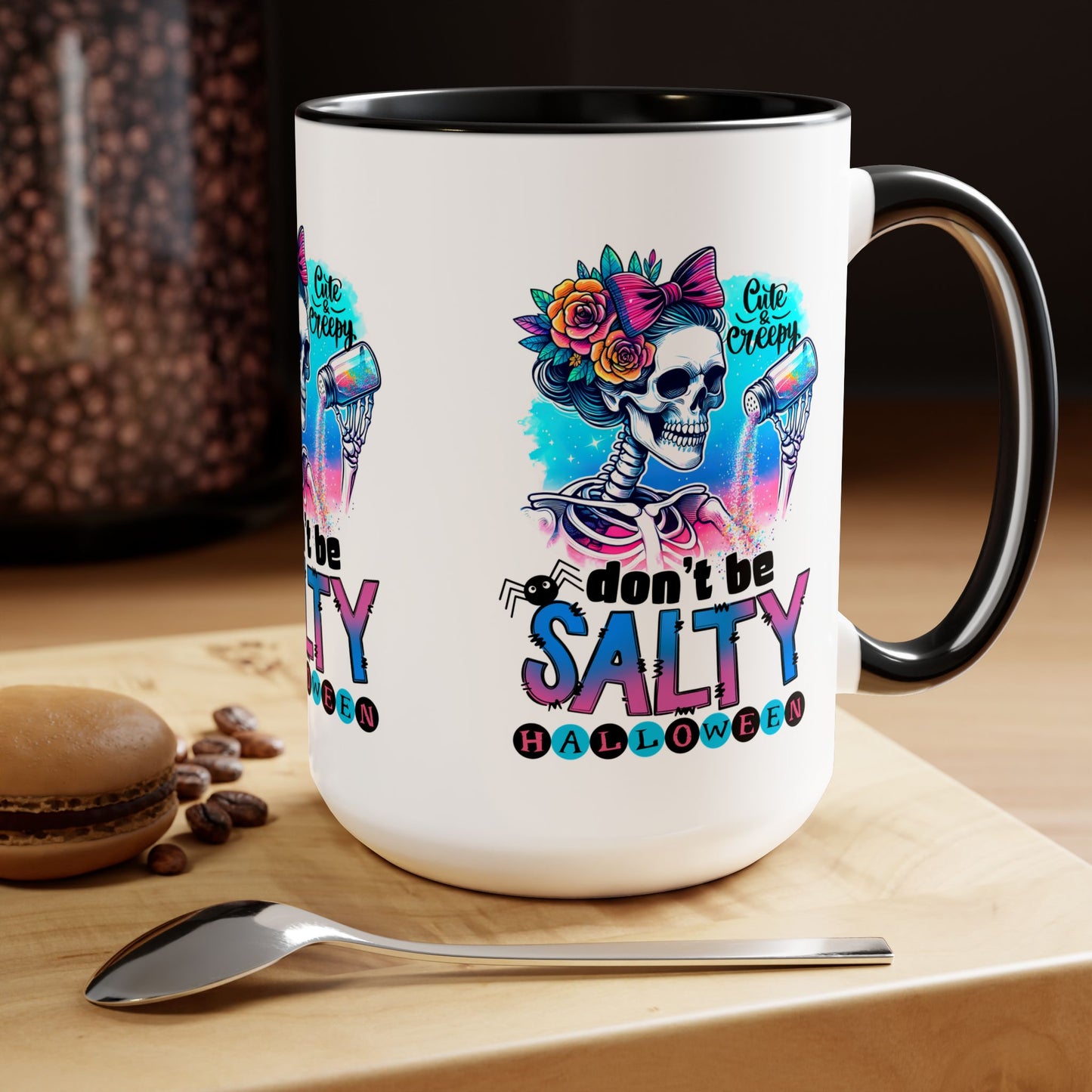 Don't Be Salty Happy Halloween Coffee Mug,  Let's Go Halloween Coffee Mug, Trick or Treat Halloween Coffee Mug, Cute Skeleton Coffee Mug, Spooky Season Halloween Coffee Mug.