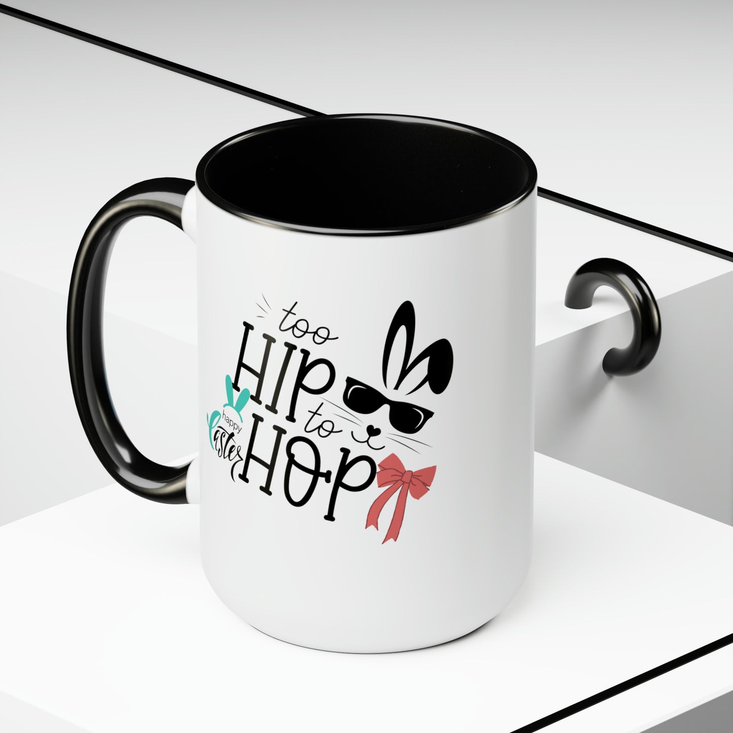 Too Hip To Hop Two-Tone Coffee Mugs, 15oz