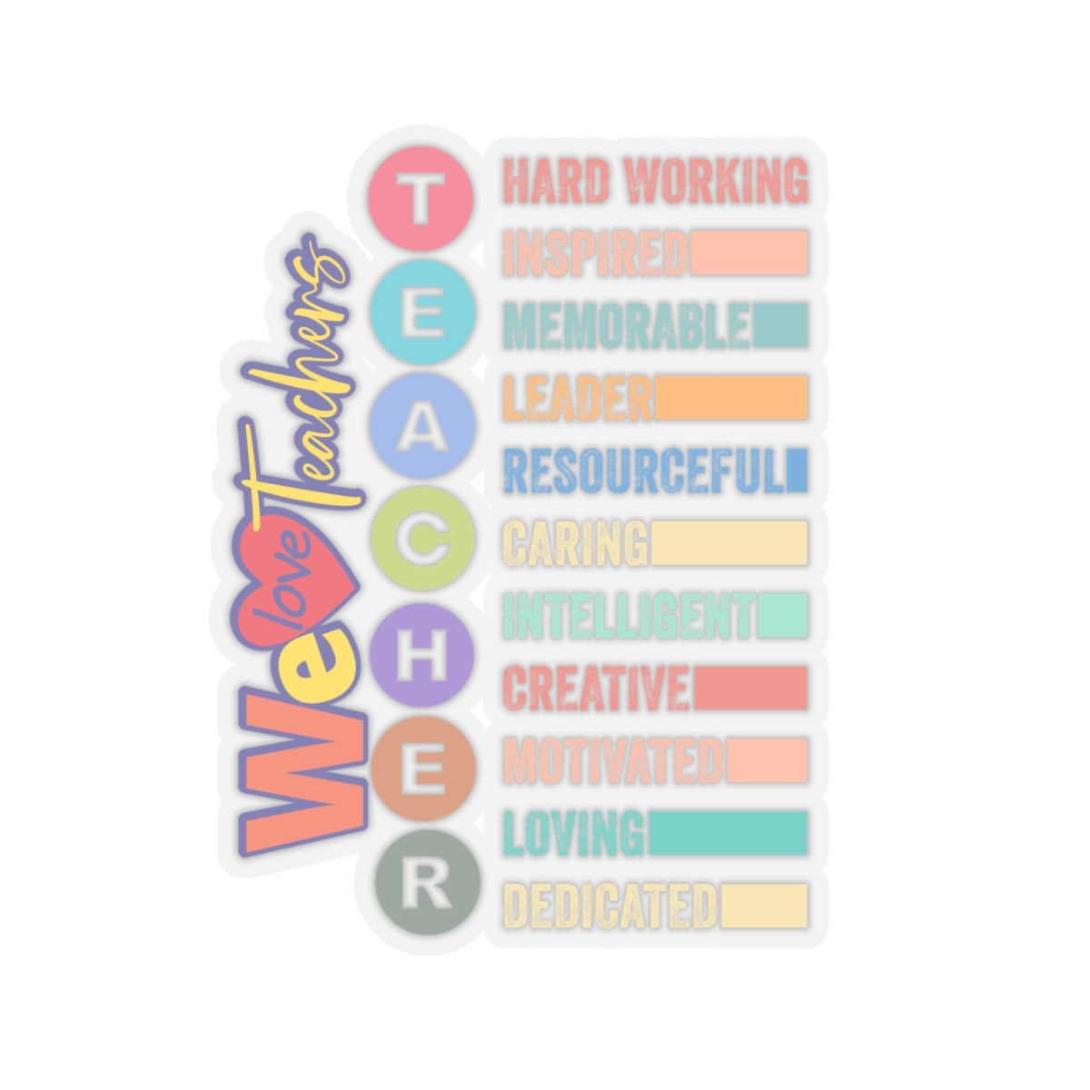 We Love Teachers Back To School Kiss-Cut Stickers, First Grade Squad Kiss-Cut Stickers, Gift for First graders, Ready for School, Back to Learning.