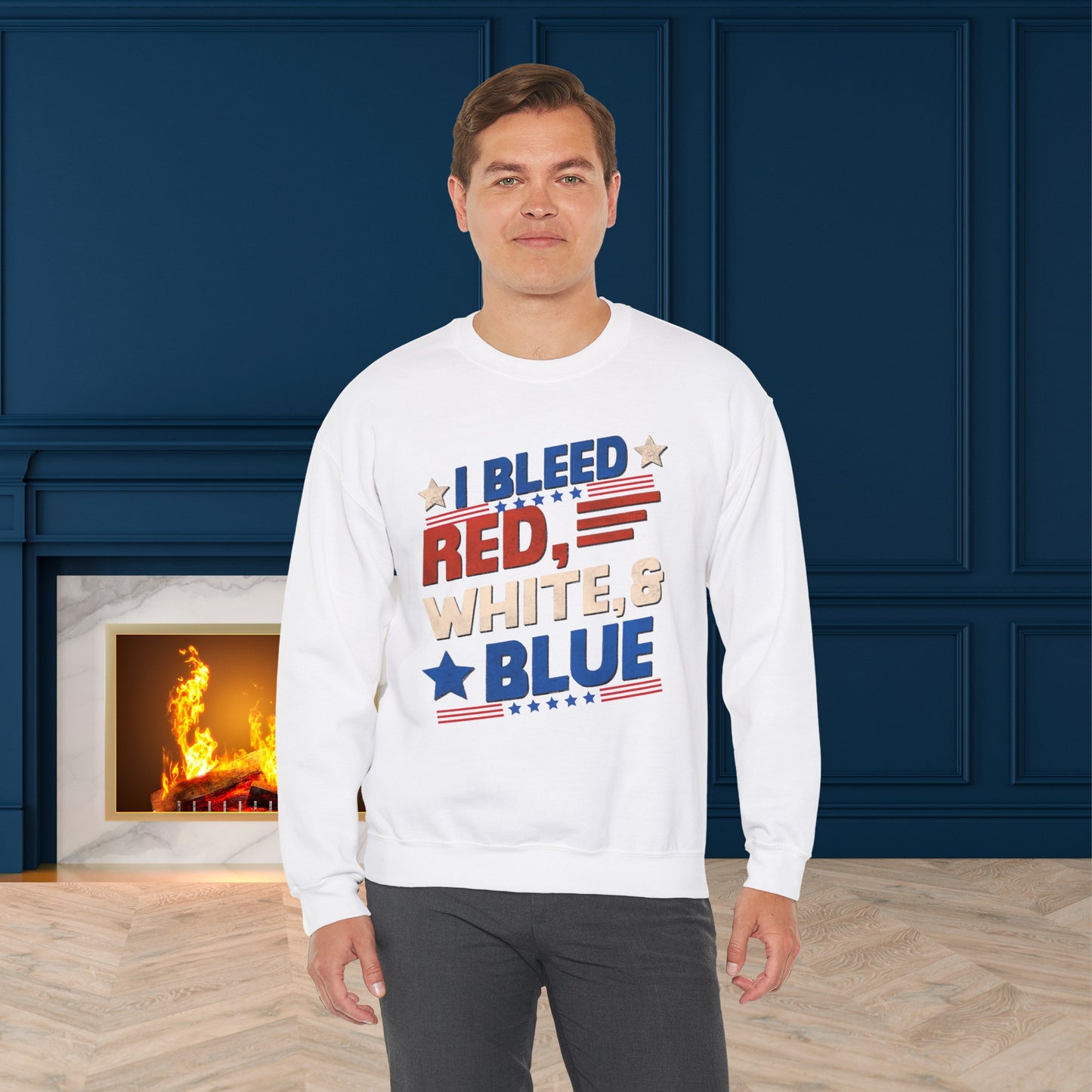 Happy 4th Of July Sweatshirt, Red White Blue Sweatshirt, Fourth of July unisex heavy blend crewneck sweatshirt.