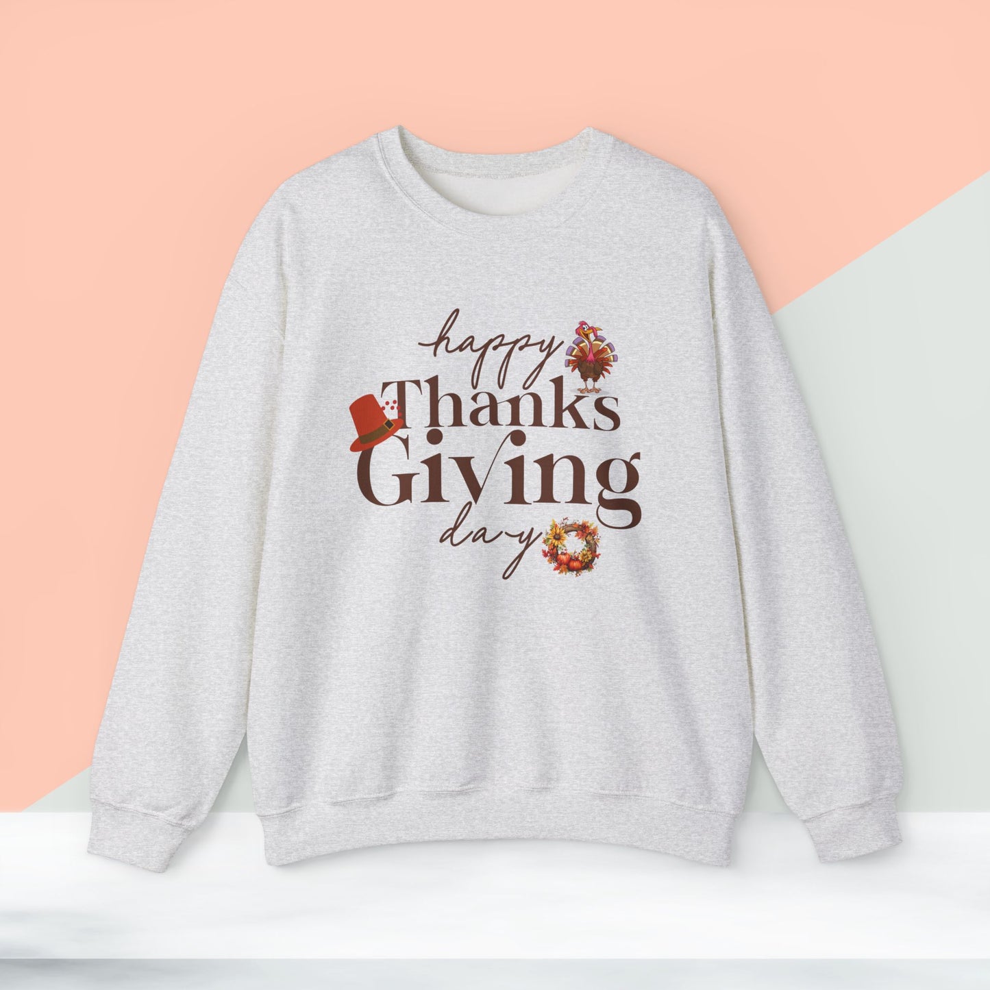 Thanksgiving Sweatshirt, HappyThanksgiving Sweatshirt - Unisex Heavy Blend, Happy Thanksgiving2024 Sweatshirt, Thanksgiving Gift, Festive Sweatshirt.