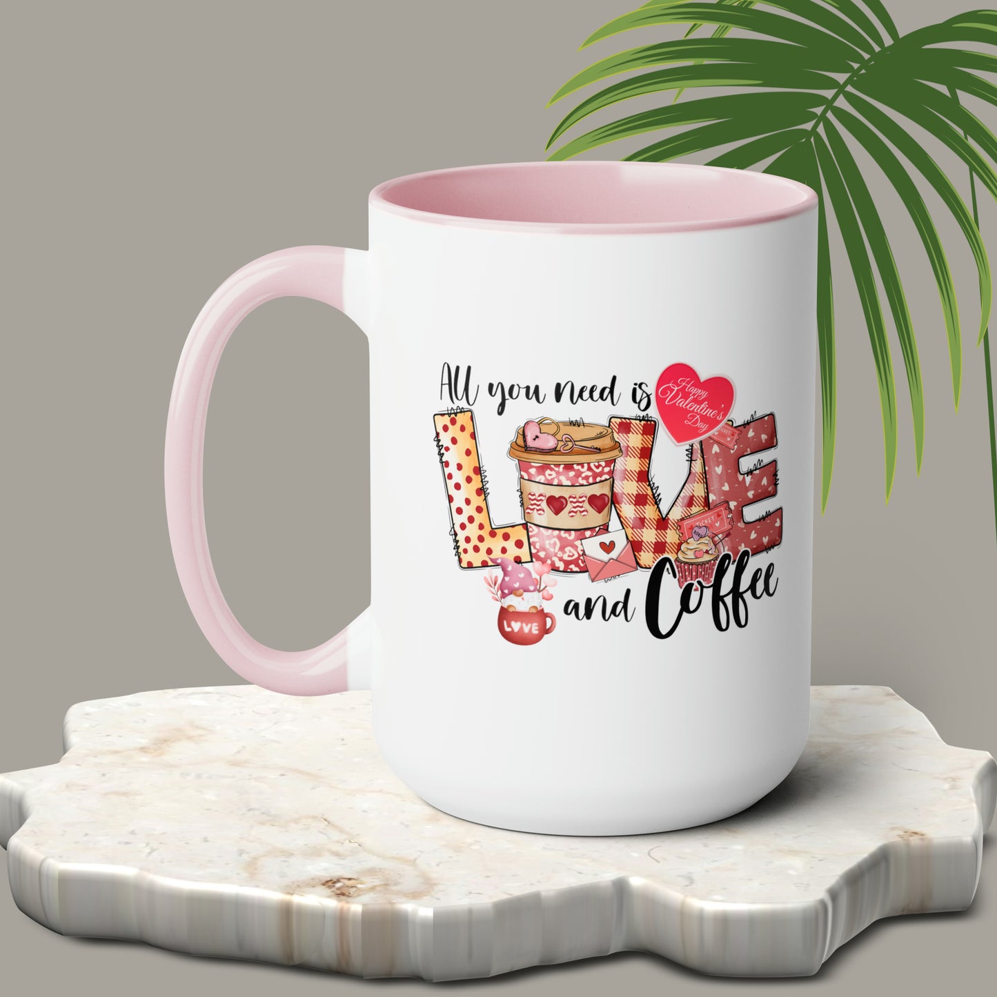 Happy valentines day Two-Tone Coffee Mugs, 15oz