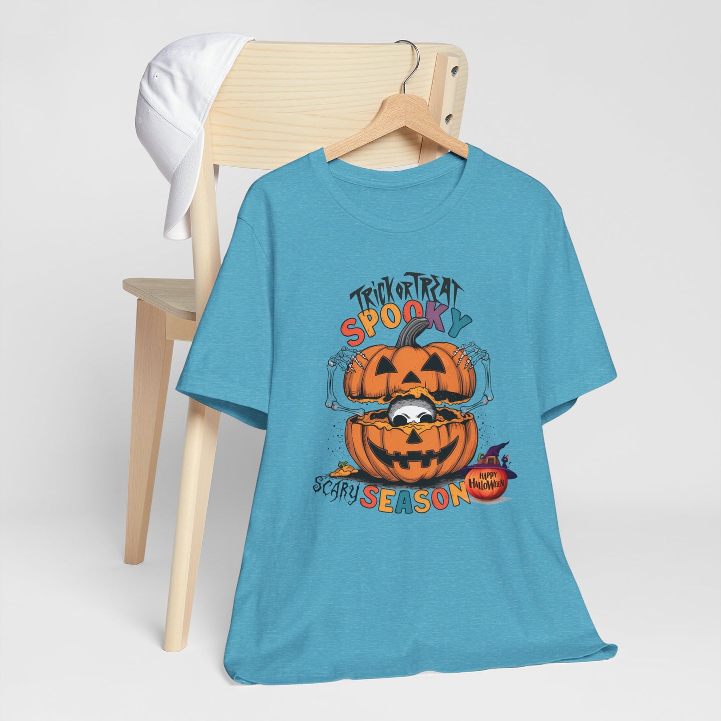 Spooky Scary Season T-shirt, Happy Halloween Skeleton T-shirt, Happy Halloween T-shirt, Trick Or Treat T-shirt, Halloween T-shirt, Cool Halloween T-shirt, Spooky T-shirt,