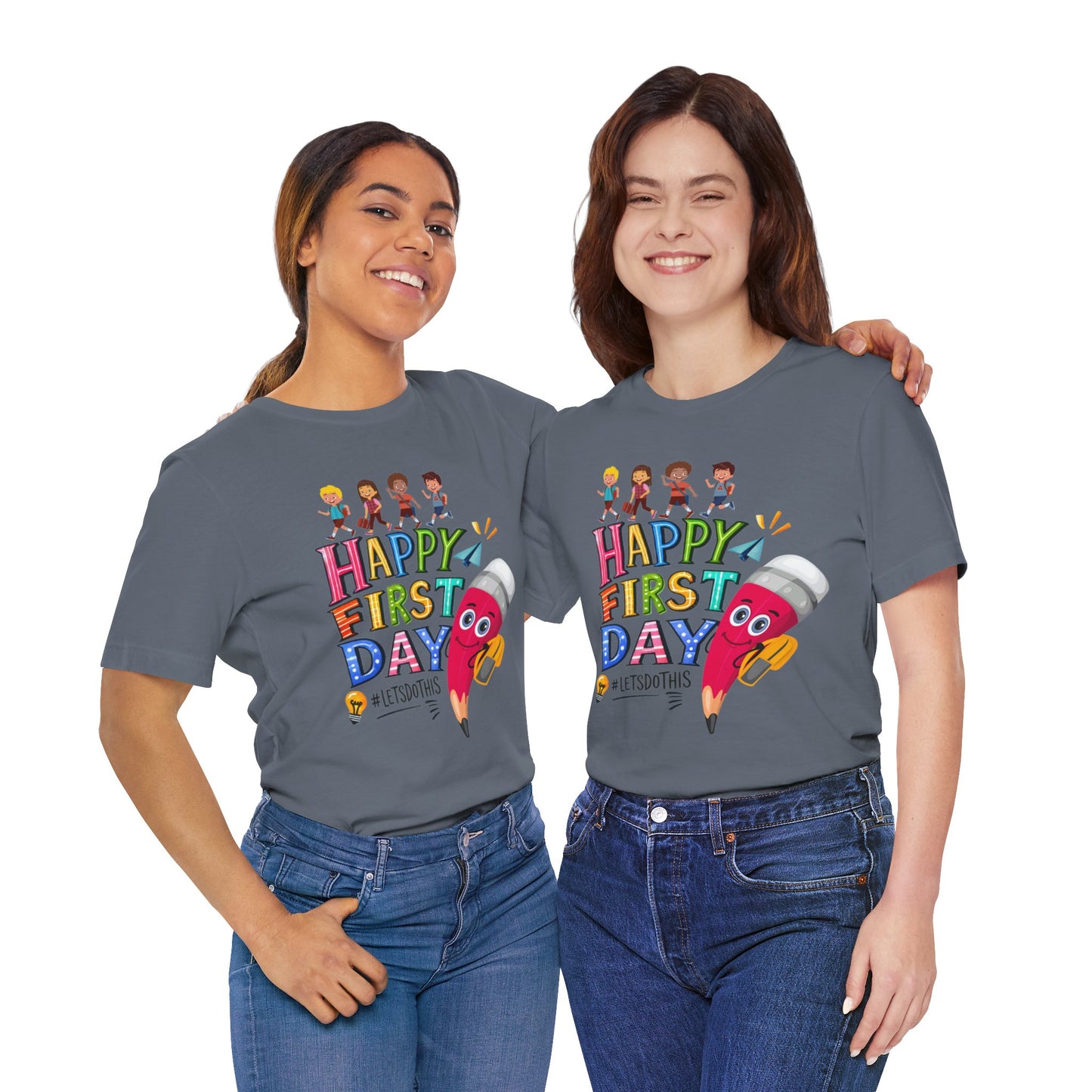Happy First day T-Shirt, Hello Teacher T-Shirt, Back To School T-Shirt, Teach Love Inspire Teacher Shirt, Teacher Back To school unisex jersey short sleeve.First Day Vibes T-Shirt.