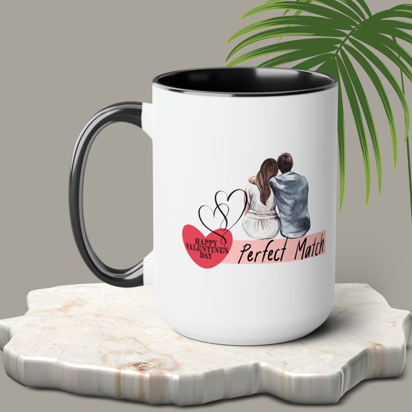 Happy valentines day Two-Tone Coffee Mugs, 15oz