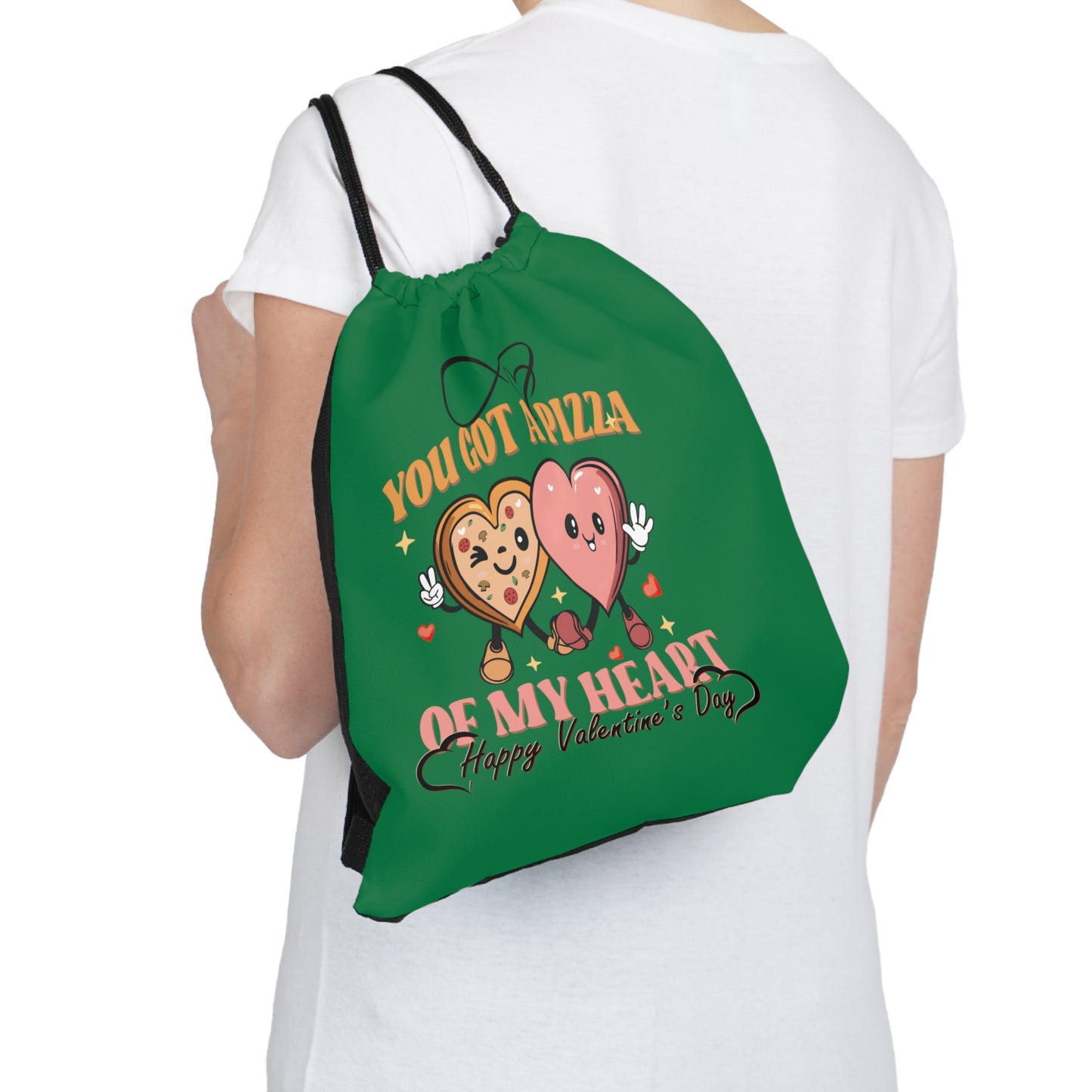 Happy Valentines Day Drawstring Bag