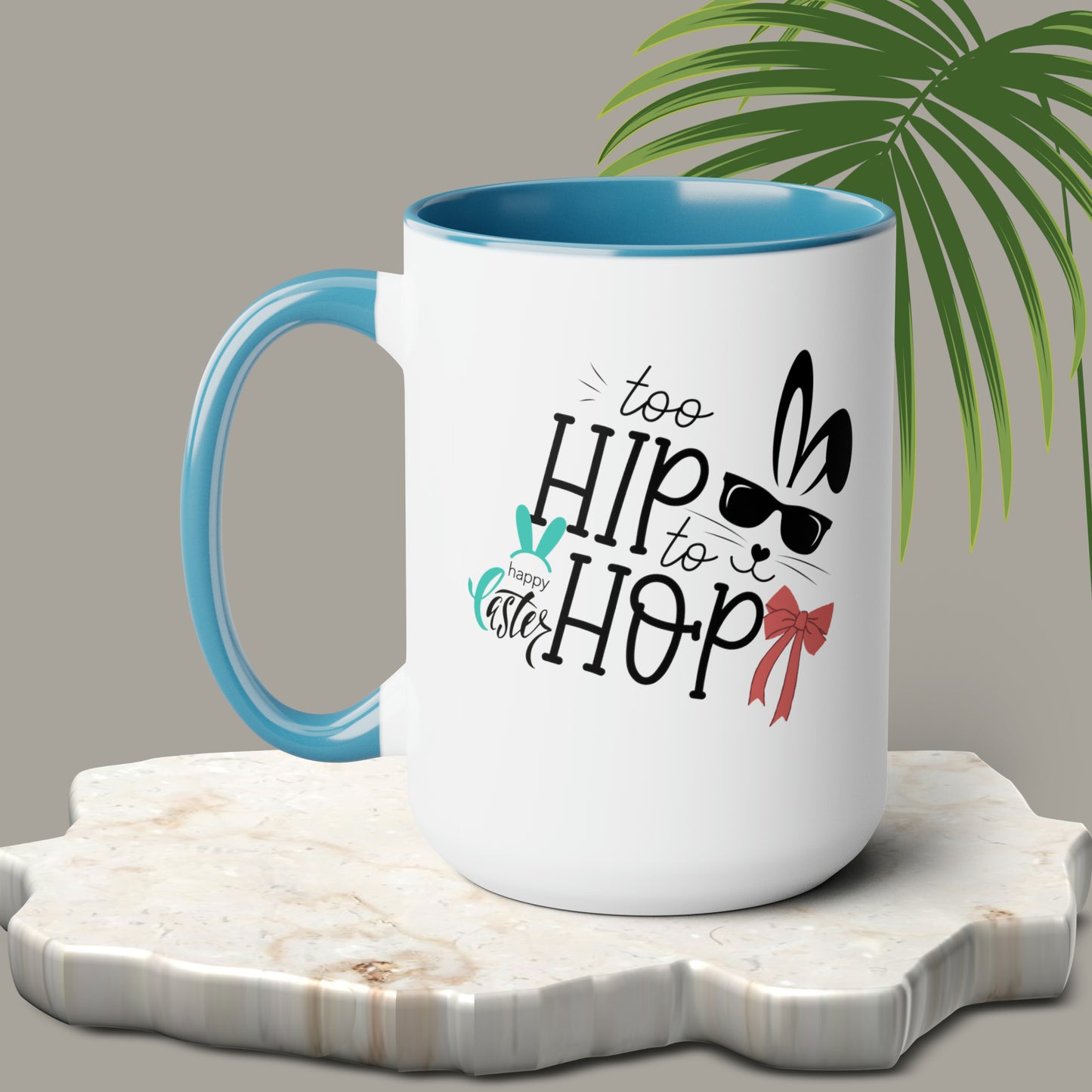 Too Hip To Hop Two-Tone Coffee Mugs, 15oz