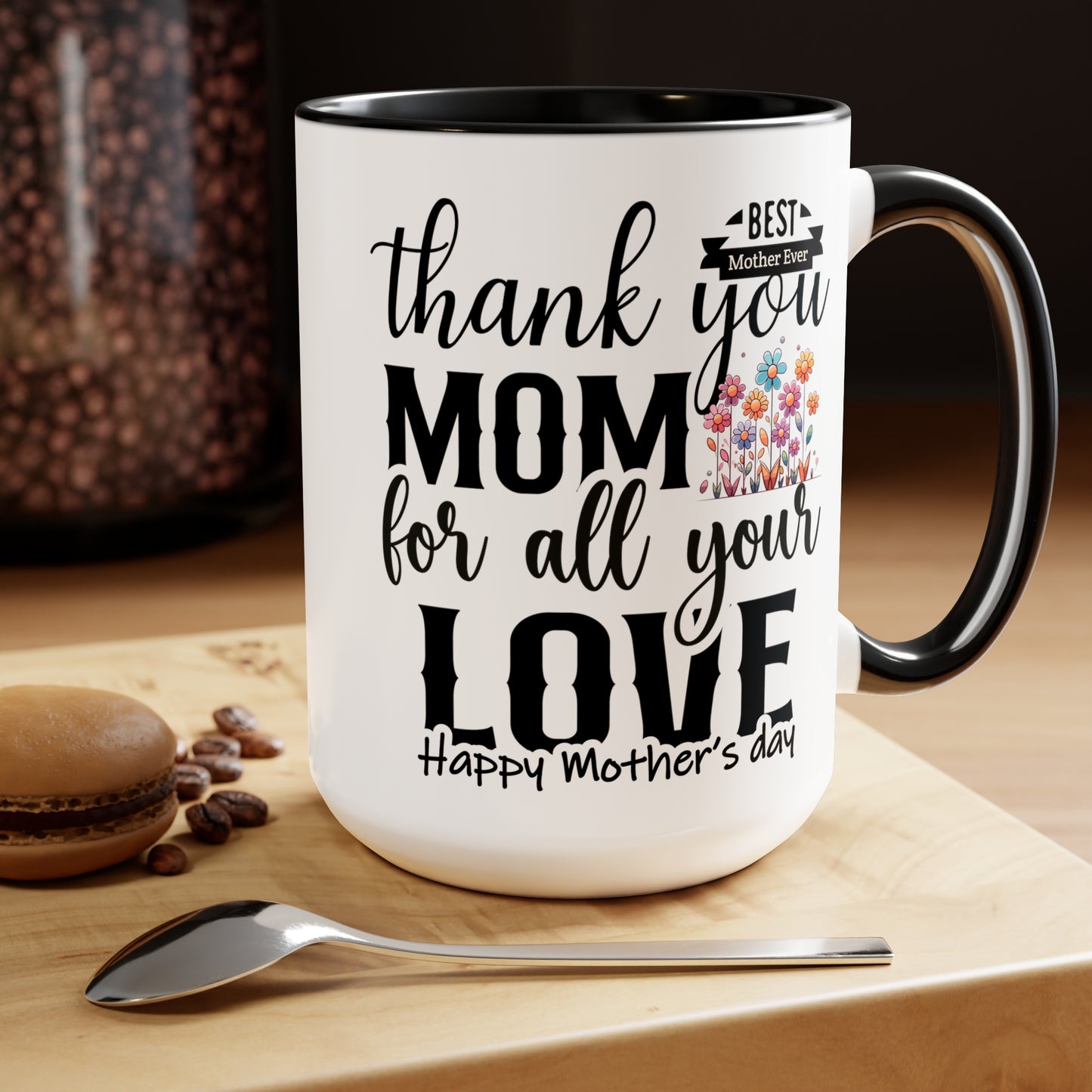 Happy Mother's dayTow-Tone Coffee Mug.15oz, Gift for mom, Mama's Coffee Mug