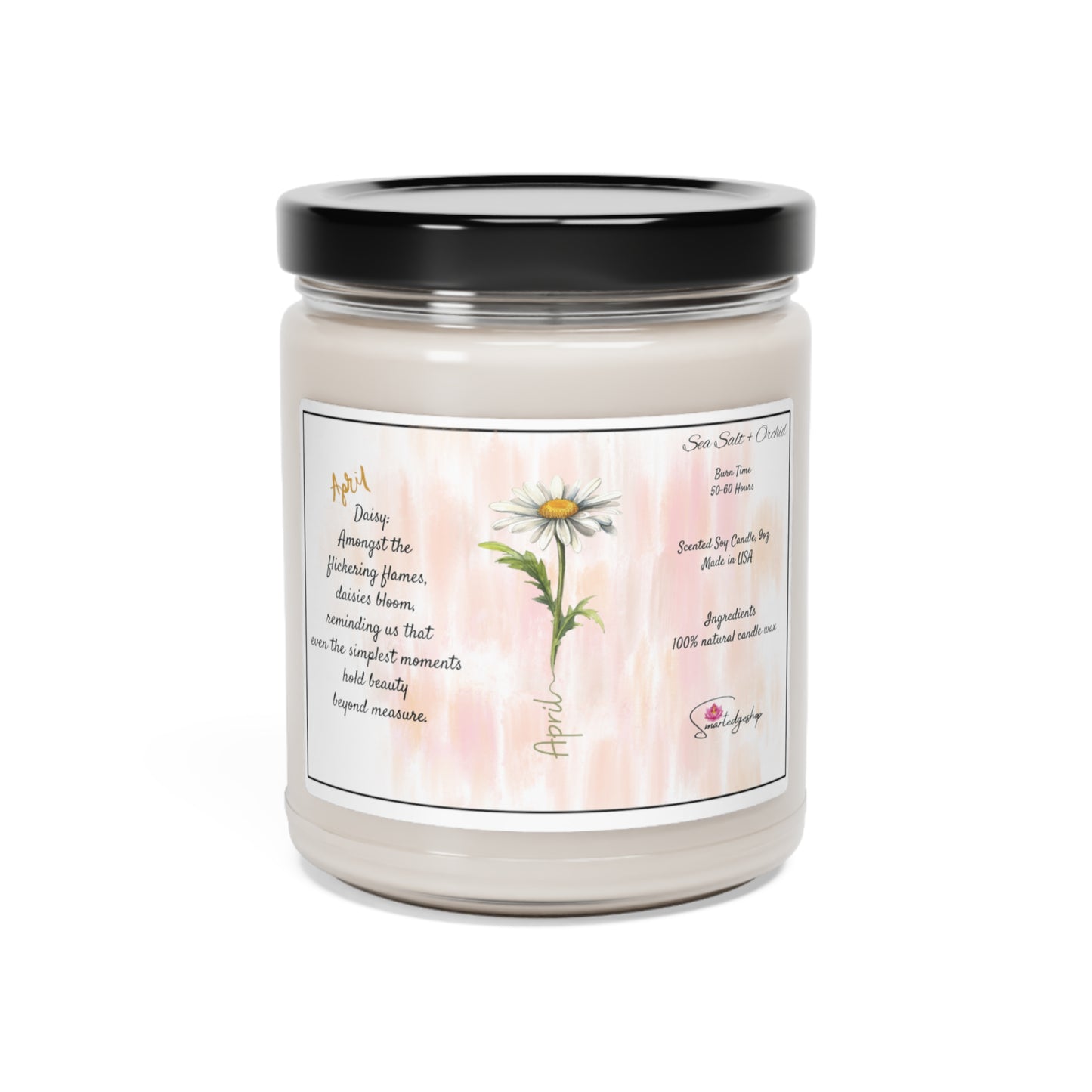 April Birth Month Flower Scented Soy Candle, 9oz