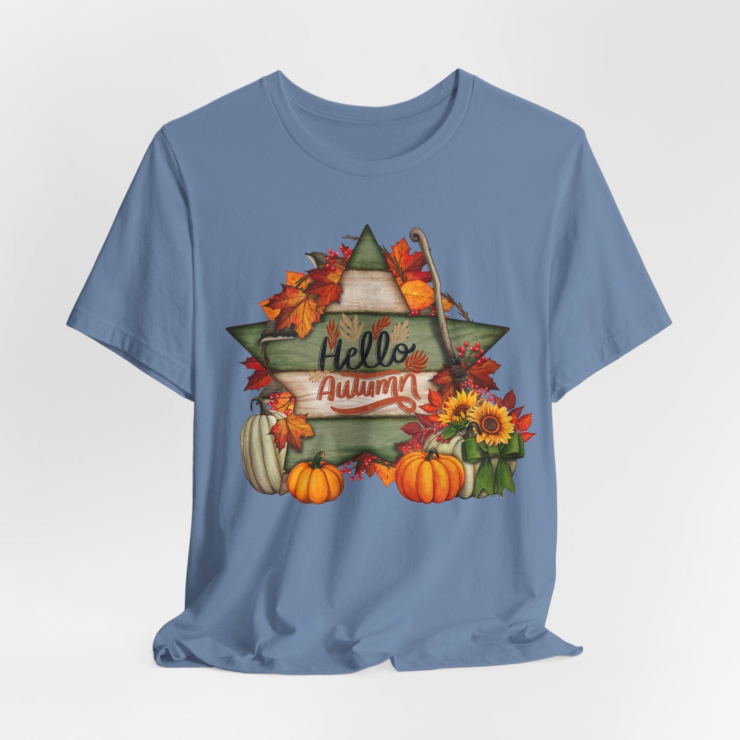 Hello Autumn Thanksgiving T-shirt, Happy thanksgiving 2024 T-shirt, Thanksgiving Gift,Turkey Shirt, Family Thanksgiving, Holiday Outfit.