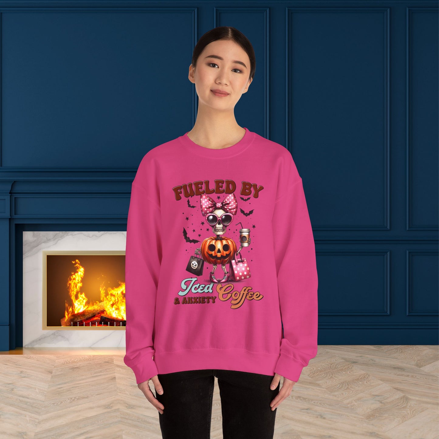 Halloween Sweatshirt, Happy Halloween Sweatshirt - Unisex Heavy Blend Crewneck, Halloween Sweatshirt, Cute Spooky Ghost sweatshirt.