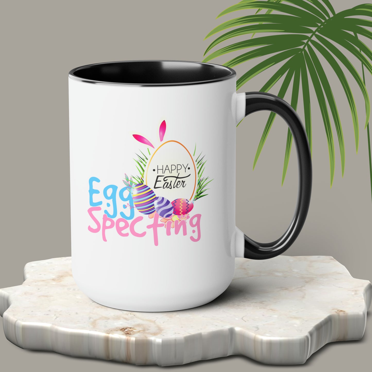 Happy Easter Two-Tone Coffee Mugs, 15oz