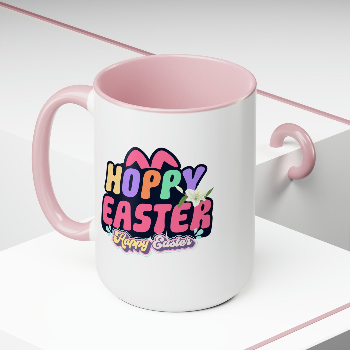 Happy EasterTwo-Tone Coffee Mugs, 15oz