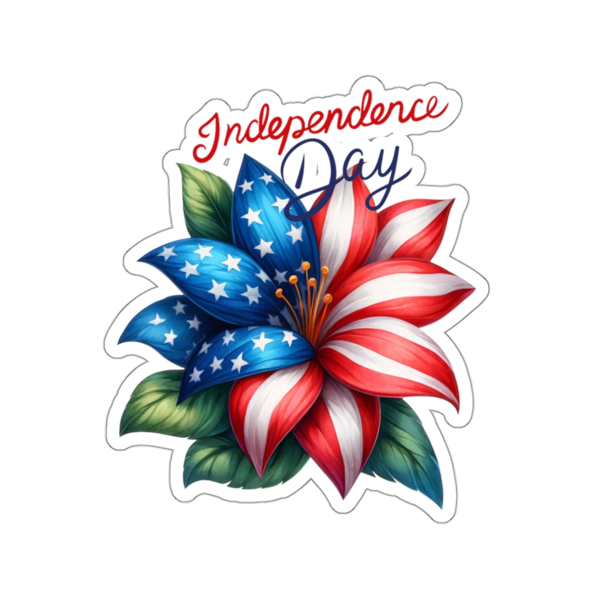 Happy 4th Of July Kiss-Cut Stickers, America, Flag, Peace Love America. Proud To Be An American, Red White Blue stickers. Independence Day Stickers.