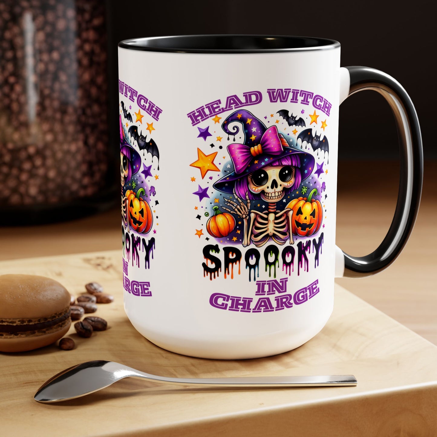 Head Witch In Charge Halloween Coffee Mug,  Let's Go Halloween Coffee Mug, Trick or Treat Halloween Coffee Mug, Cute Skeleton Coffee Mug, Spooky Season Halloween Coffee Mug.