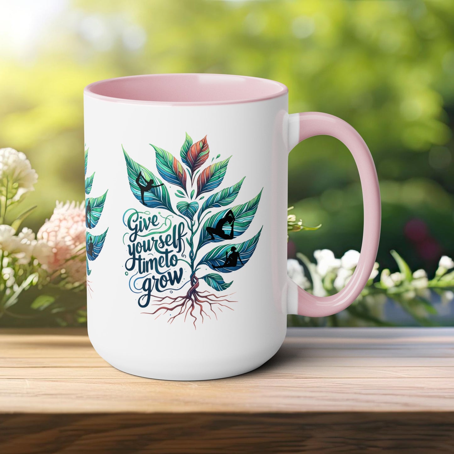 Give Yourself Time To Grow Yoga Coffee Mug, Cute Yoga Coffee Mug, Yoga lovers Coffee Mug, Yoga Instructor Gift, Gift For Yoga lover, Gift For Yogi.