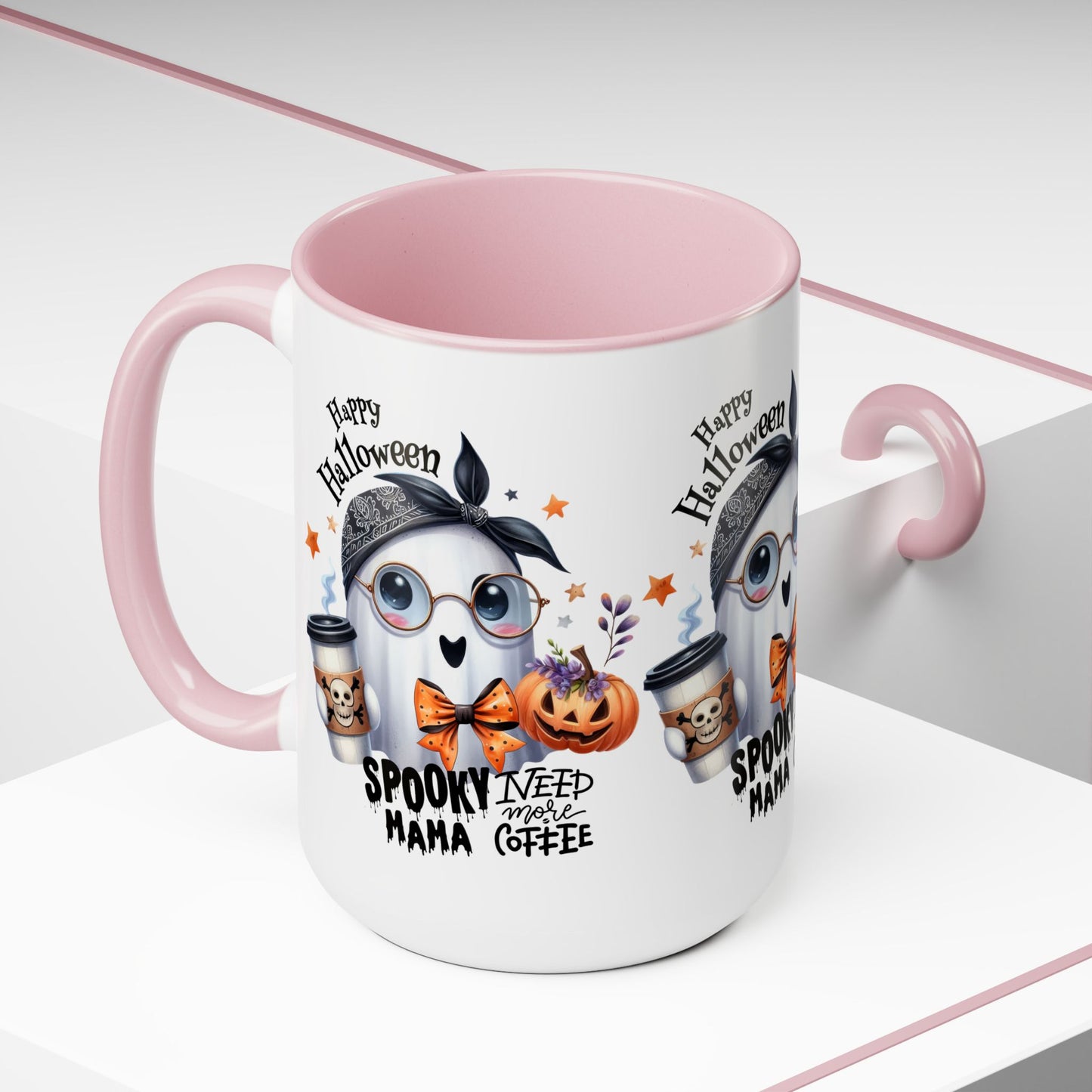 Spooky Mama Halloween Coffee Mug,  Let's Go Halloween Coffee Mug, Trick or Treat Halloween Coffee Mug, Cute Ghost Coffee Mug, Spooky Season Halloween Coffee Mug.