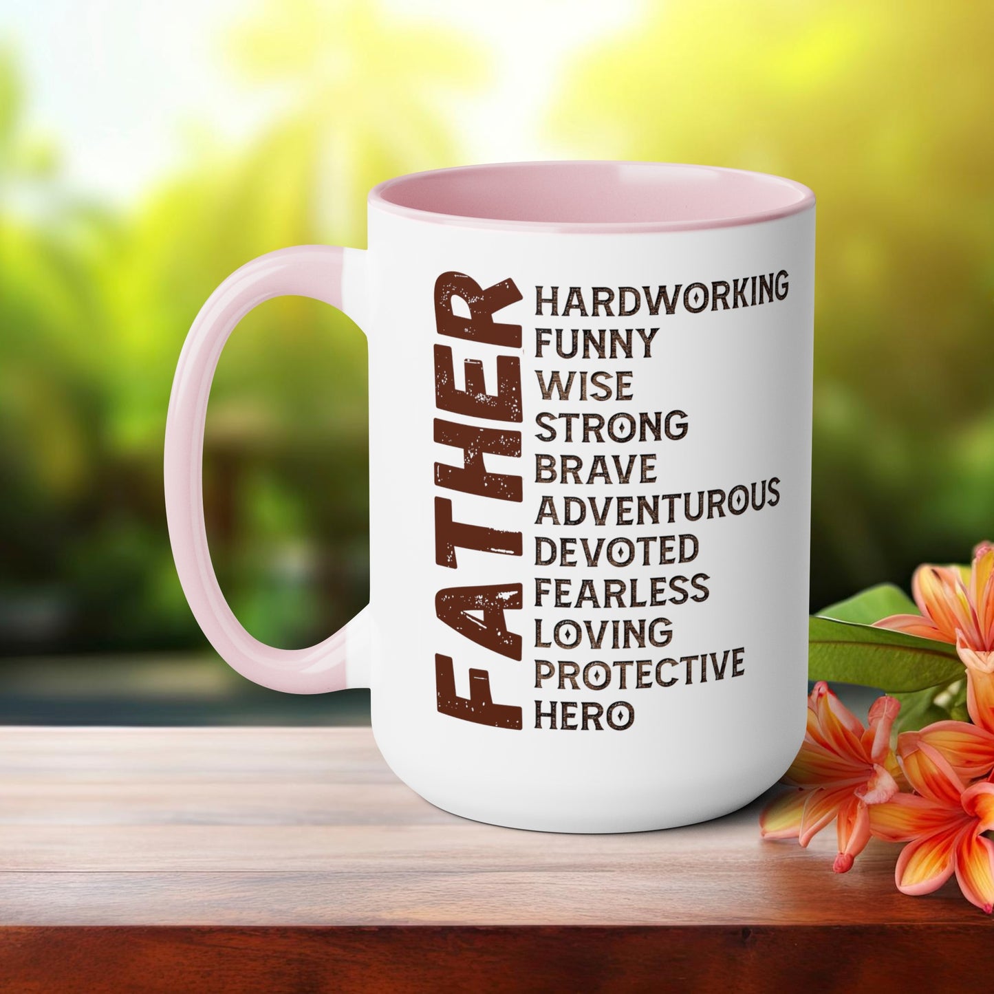 Happy father's dayTow-Tone Coffee Mug.15oz, Gift for Dad, Daddy's Coffee Mug