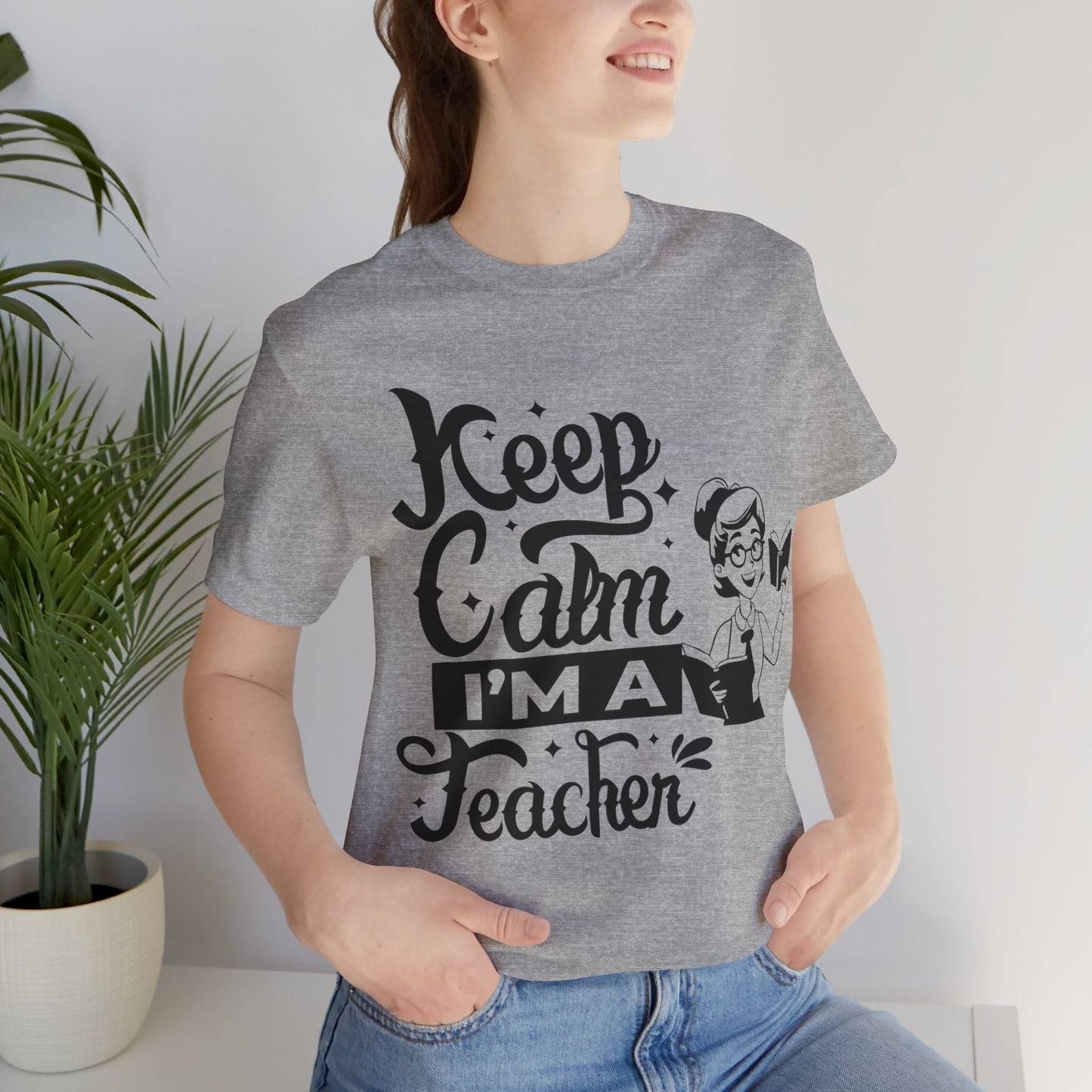 Keep Calm I Am A Teacher T-Shirt, Back To School T-Shirt, Teach Love Inspire Teacher Shirt, Teacher Back To school unisex jersey short sleeve.First Day Vibes T-Shirt.