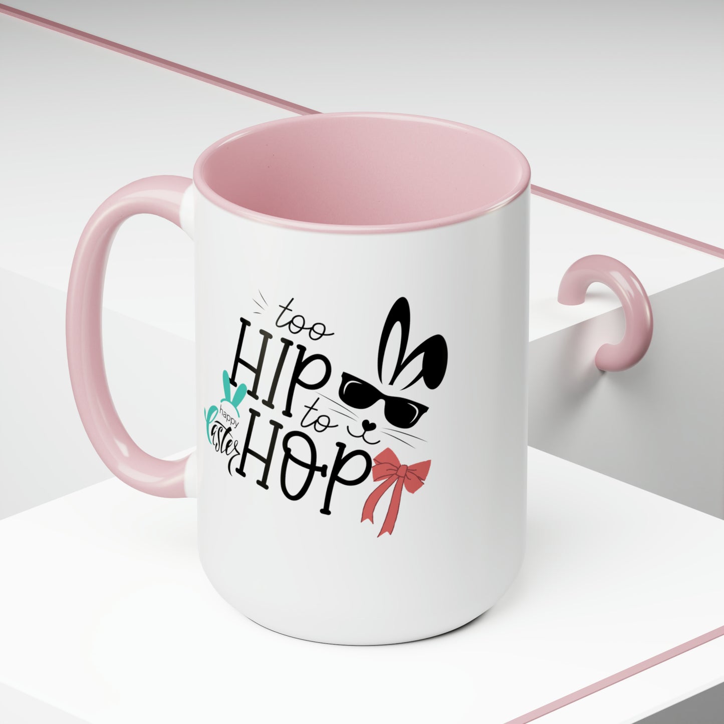 Too Hip To Hop Two-Tone Coffee Mugs, 15oz