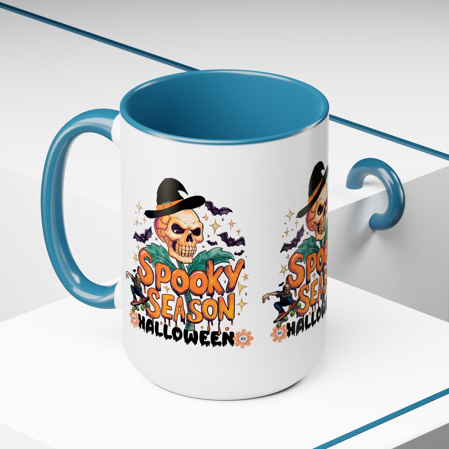 Spooky Season Halloween Coffee Mug, Halloween Coffee Mug, Trick or Treat Halloween Coffee Mug, Cute Skeleton Coffee Mug, Spooky Vibes Halloween Coffee Mug.